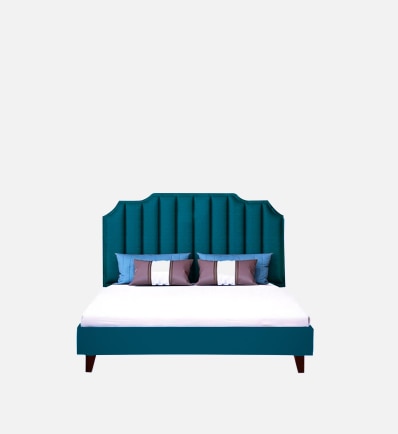 Eliana Engineered Wood Queen Size Non Storage Bed In Provincial Teak Finish