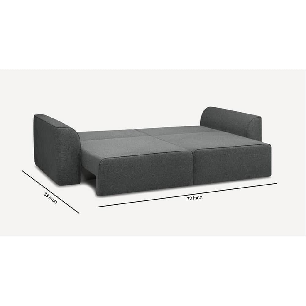 Cacef 3 Pull Out Sofa Cum Bed with storage In Grey Colour