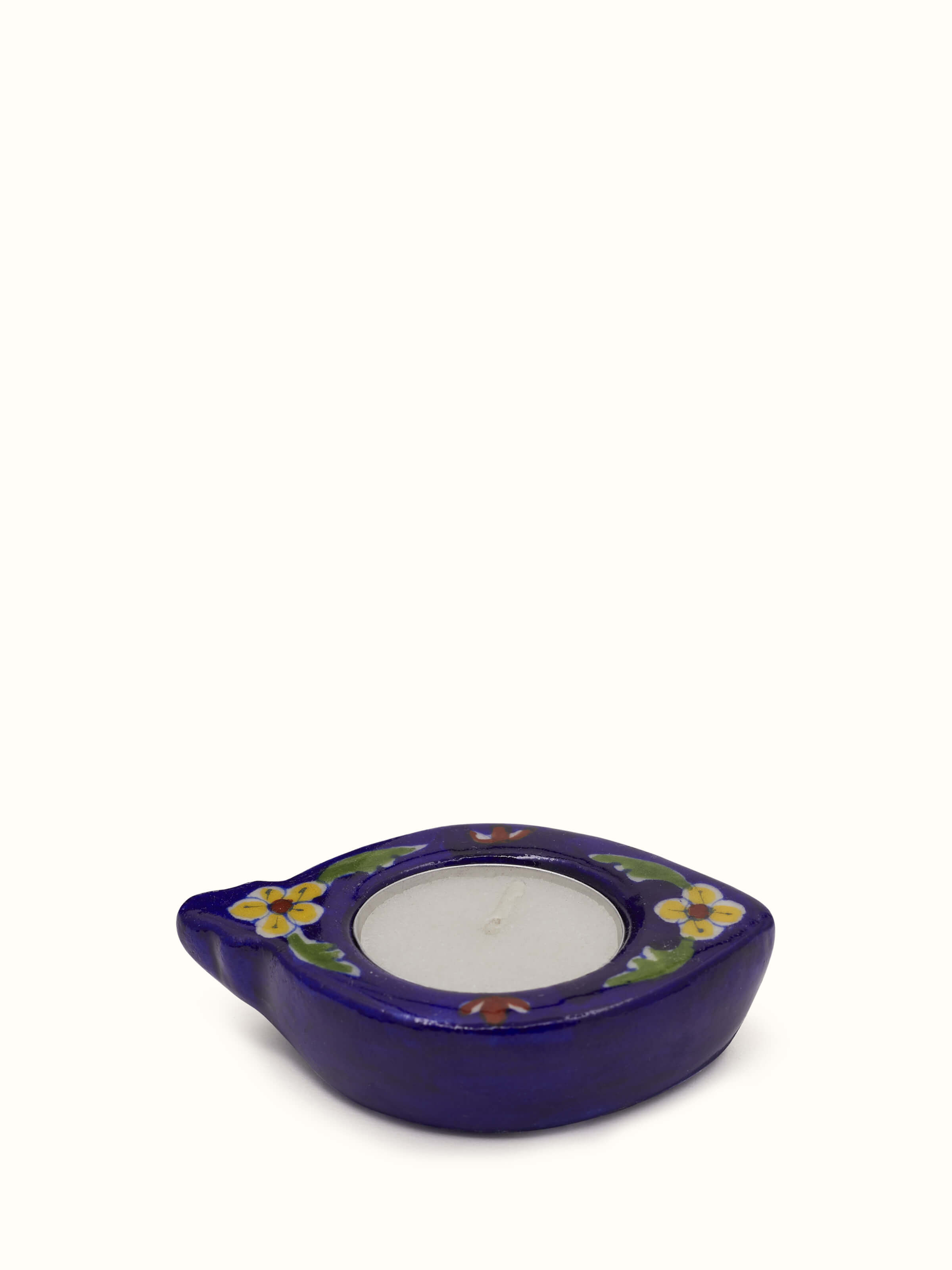 Blue Pottery Ceramic Tea Light Holder