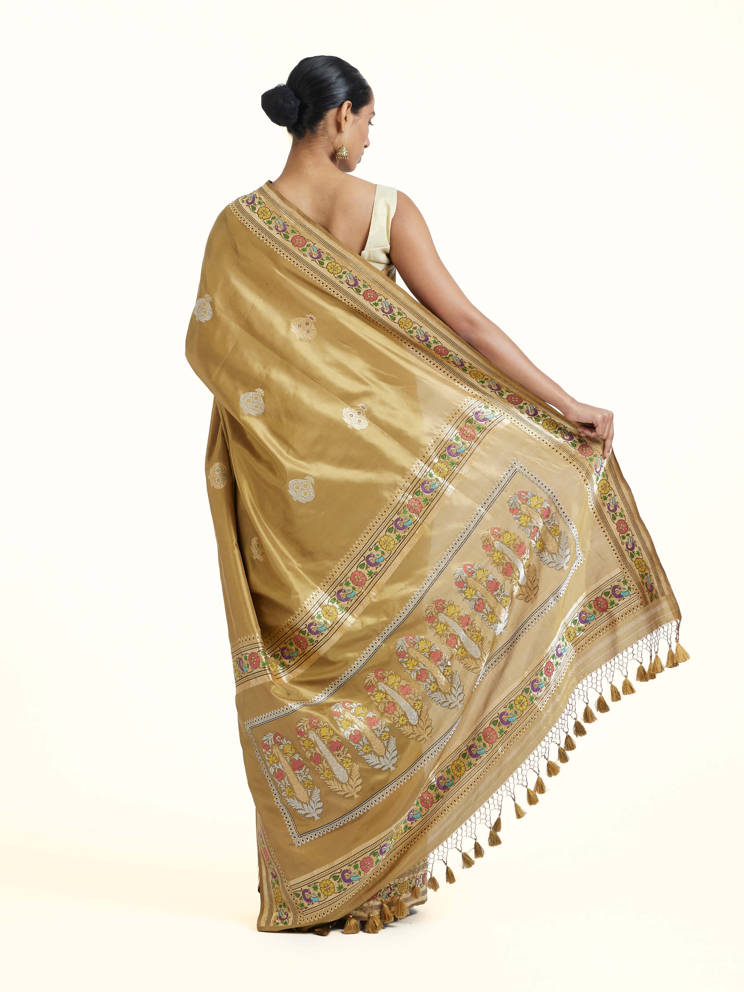 Green Ashavali Brocade Silk Saree