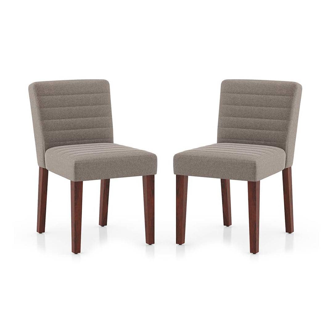 Ludo Upholstered Dining Chair In Shitake Beige Fabric
