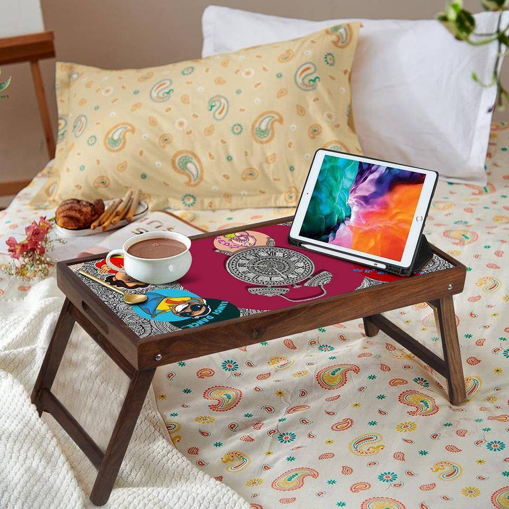 Breakfast Company Solid Wood Bookshelf and Serving Tray In Multicolour