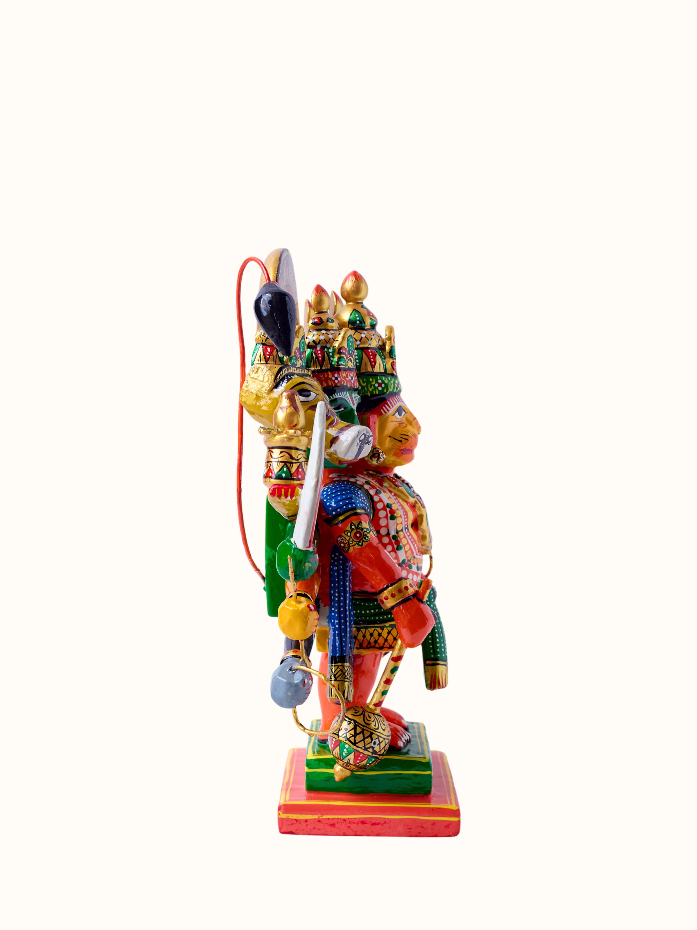 Wooden Panchmukhi Hanuman Idol