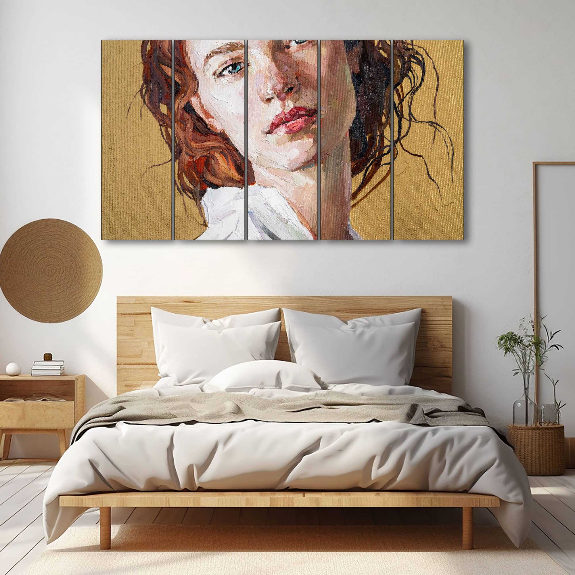 The Castle Decor Woman Abstract Wall Painting Wooden Framed Digital Painting 27x48 Inch (Style 5) - The Castle Decor