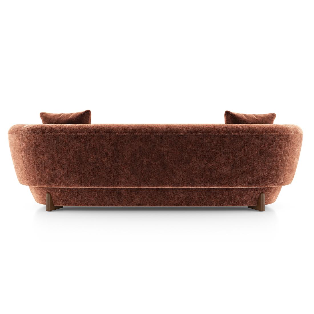 Brie 3 Seater Fabric Sofa In Terracotta Colour