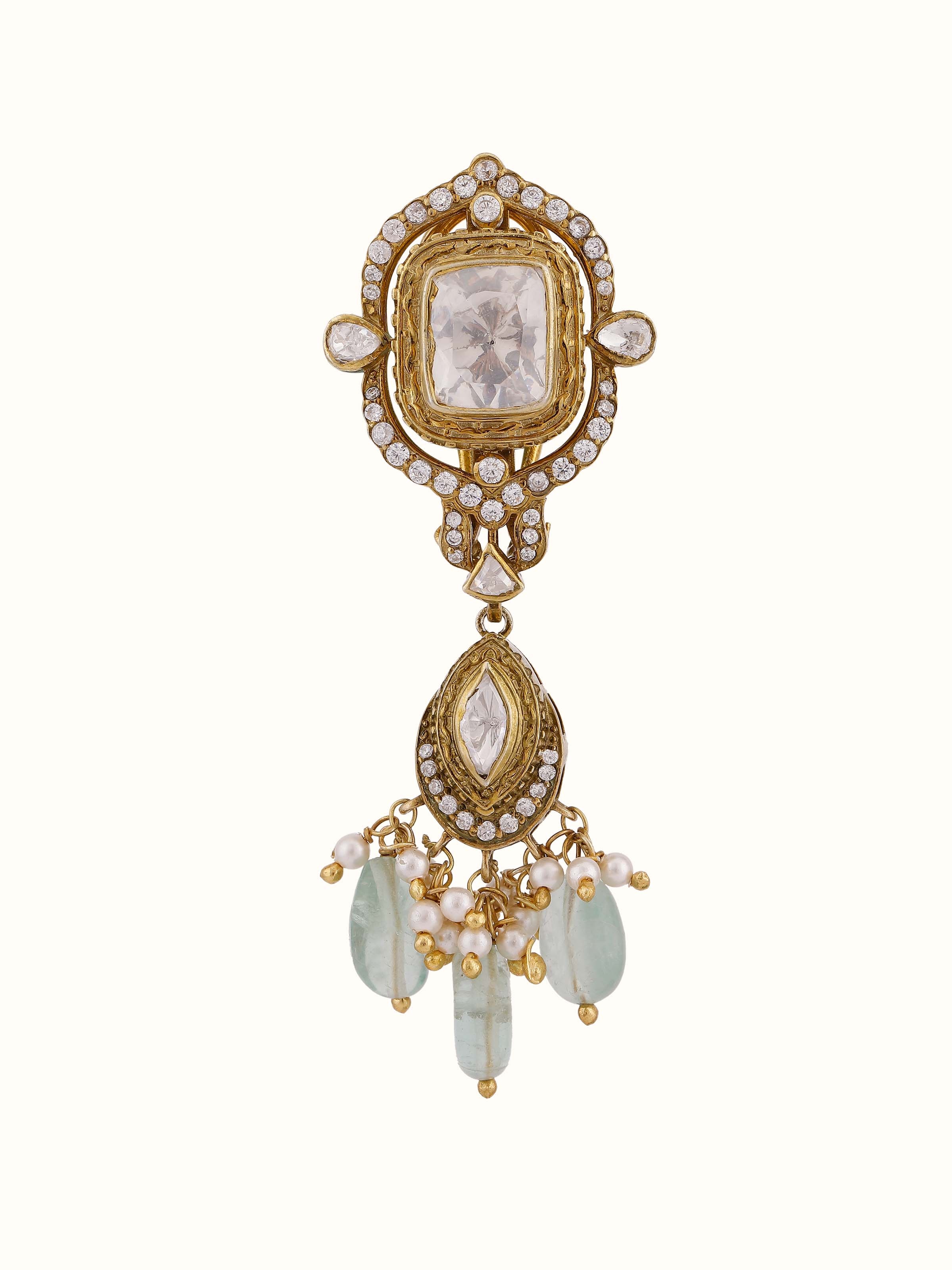 Dank Polki silver drop earrings – Swadesh