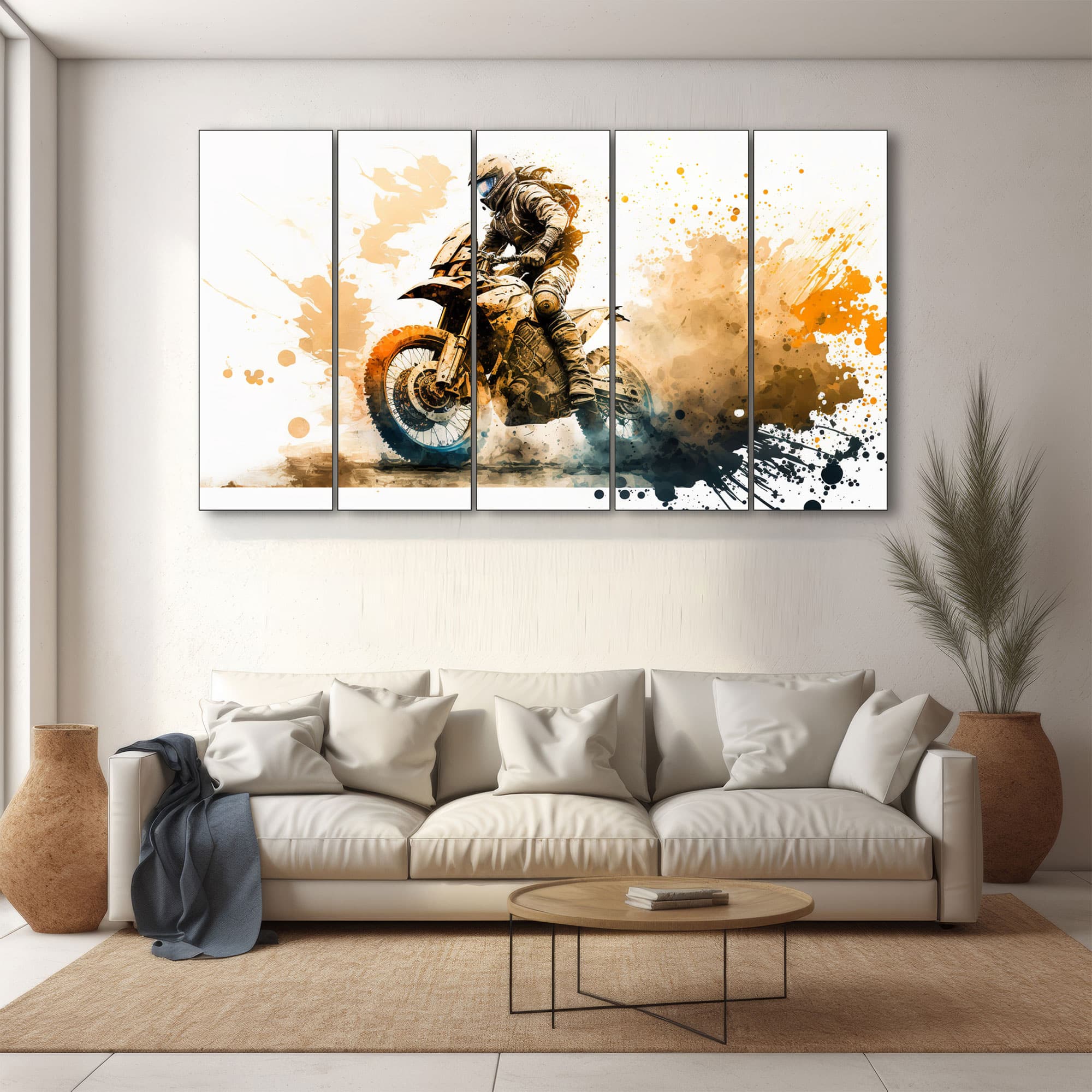 The Castle Decor Bike Art Wall Painting Wooden Framed 27x48 Inch - The Castle Decor