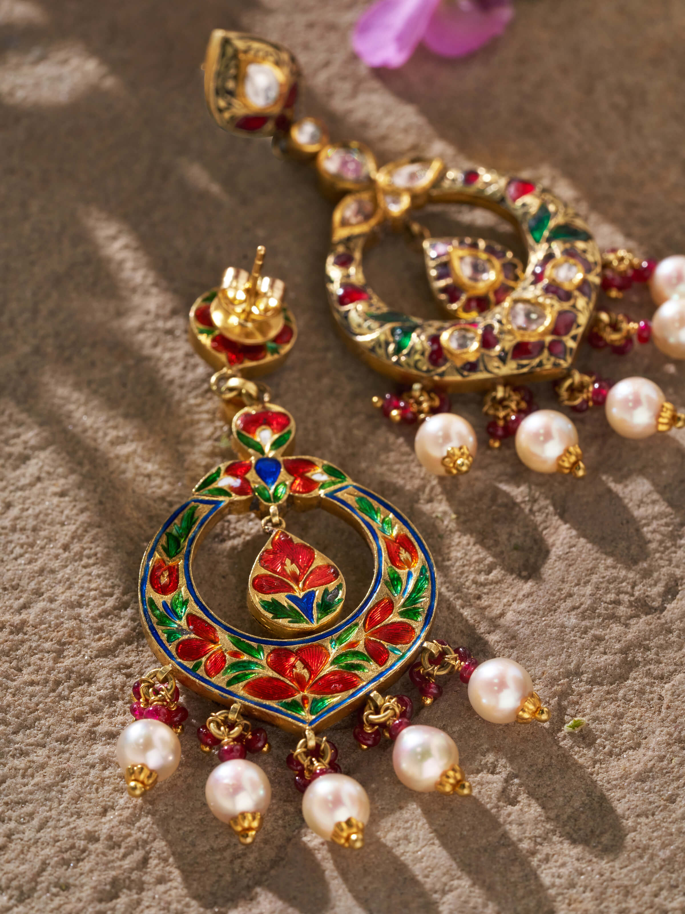 Partash 18 Karat Gold Chandabli Drop Earrings