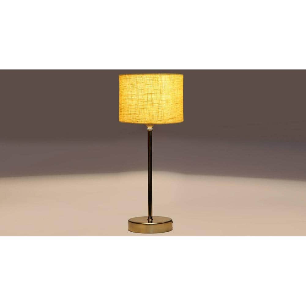 Yellow Jute with Metal Gold Table Lamp