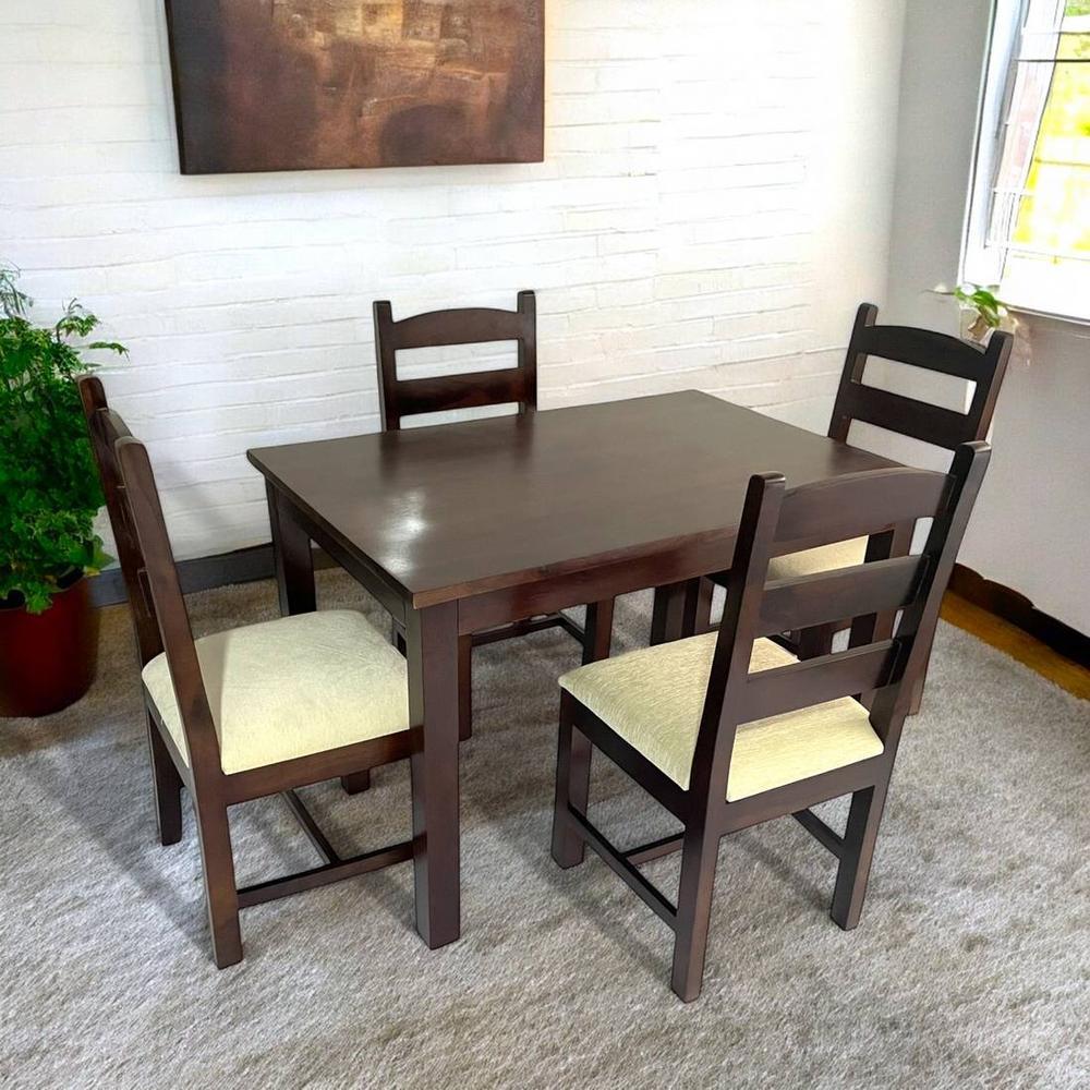 Oakmont Sheesham Wood Accent 4 Seater Dining Table Set