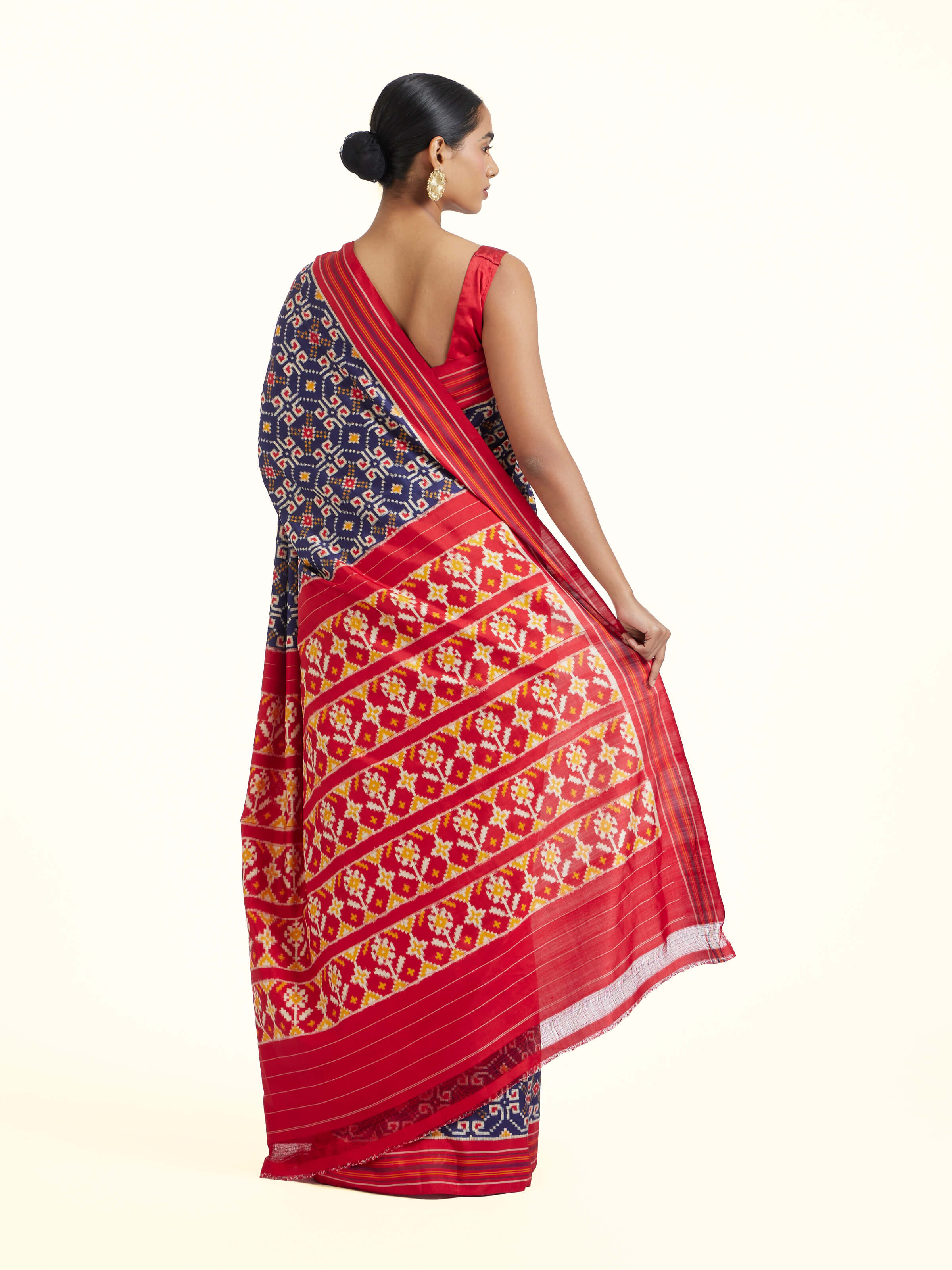 Blue Pochampally Double Ikat Silk Saree