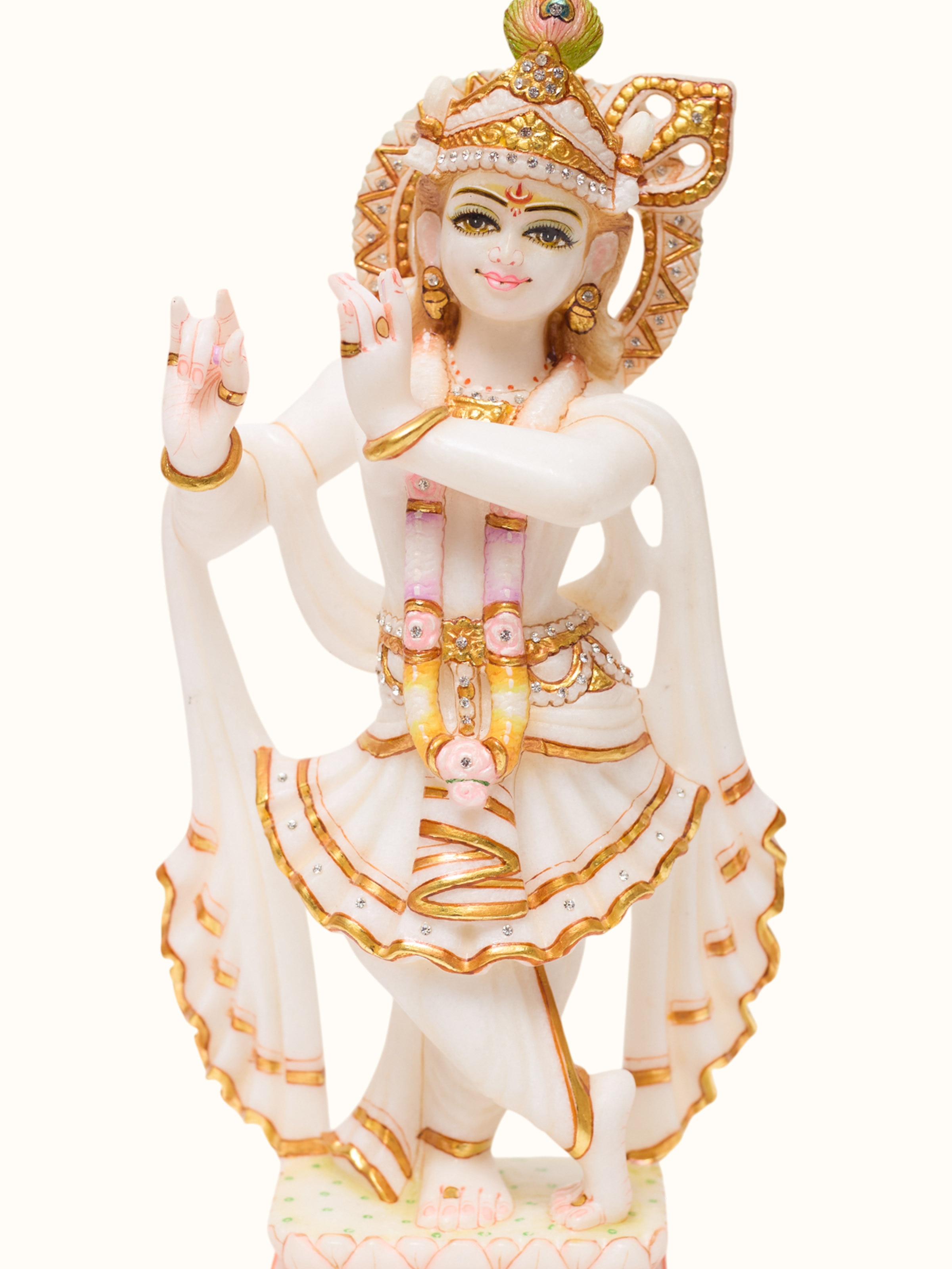 Marble Carved Krishna Idol
