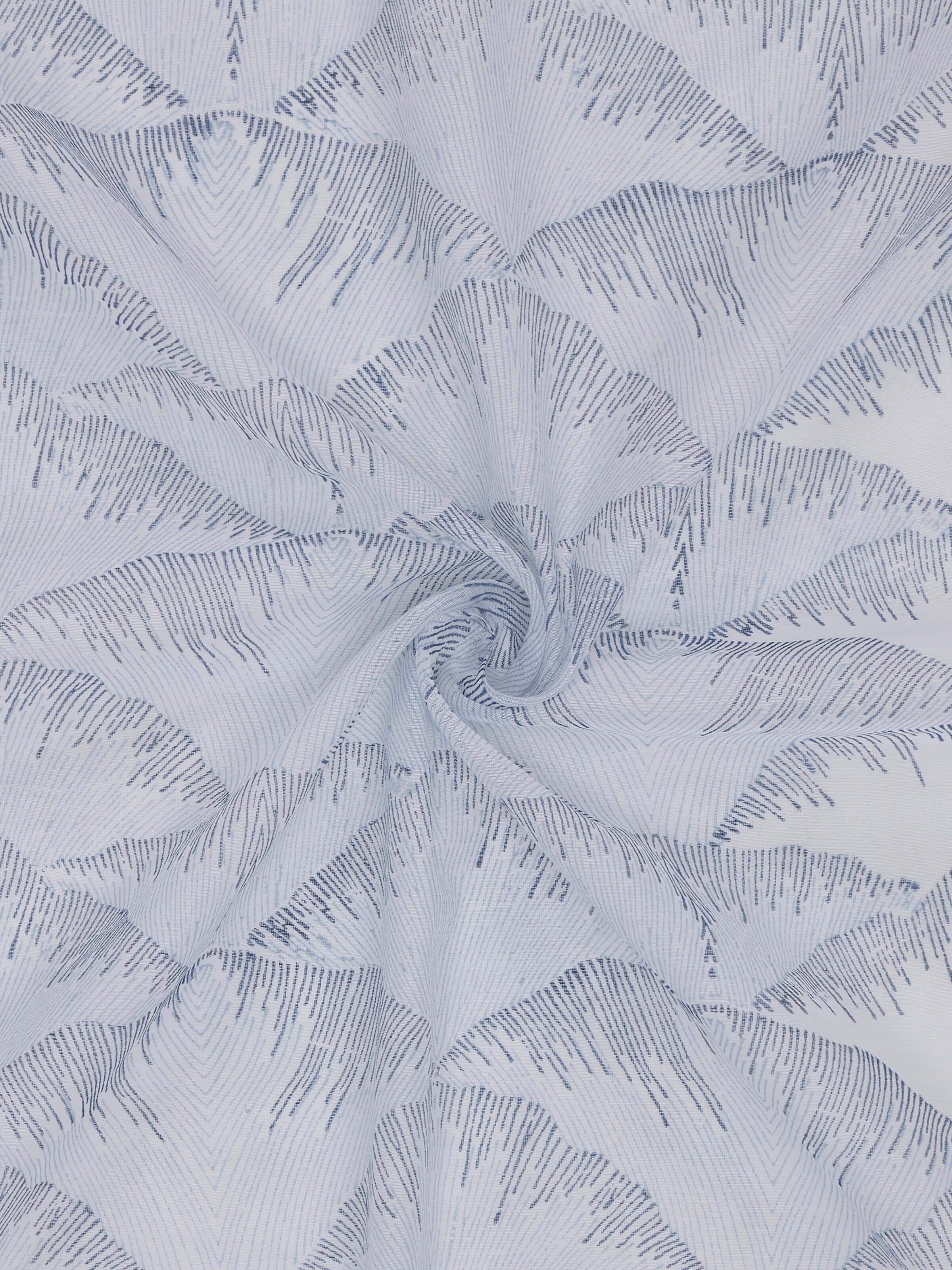 Parvat Indigo Cotton Silk Sanganeri Hand Block Printed Curtain Long Door (9 Ft)