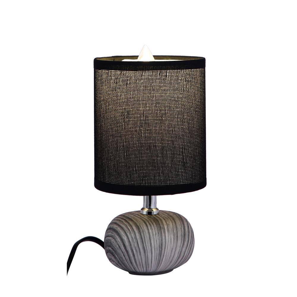 Black and White Cylindrical Table Lamp