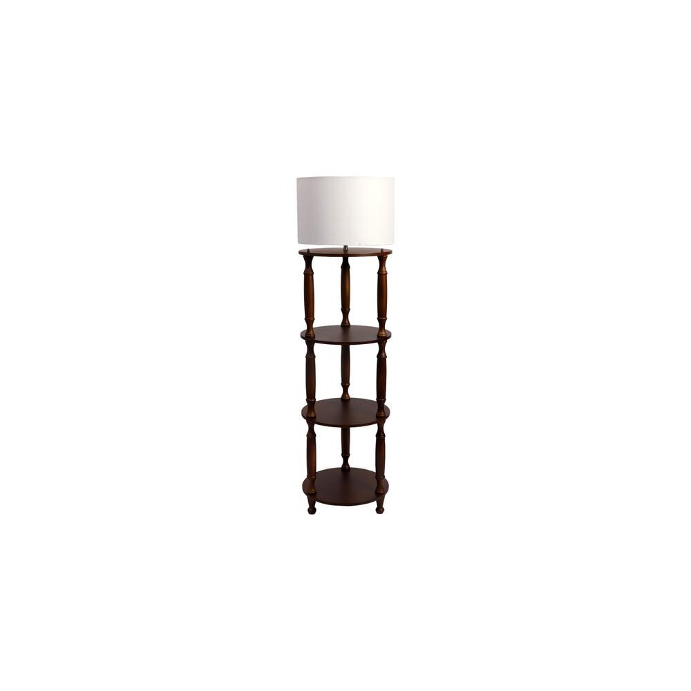 Alaca 14" 3 Shelf Floor Lamp White Shade
