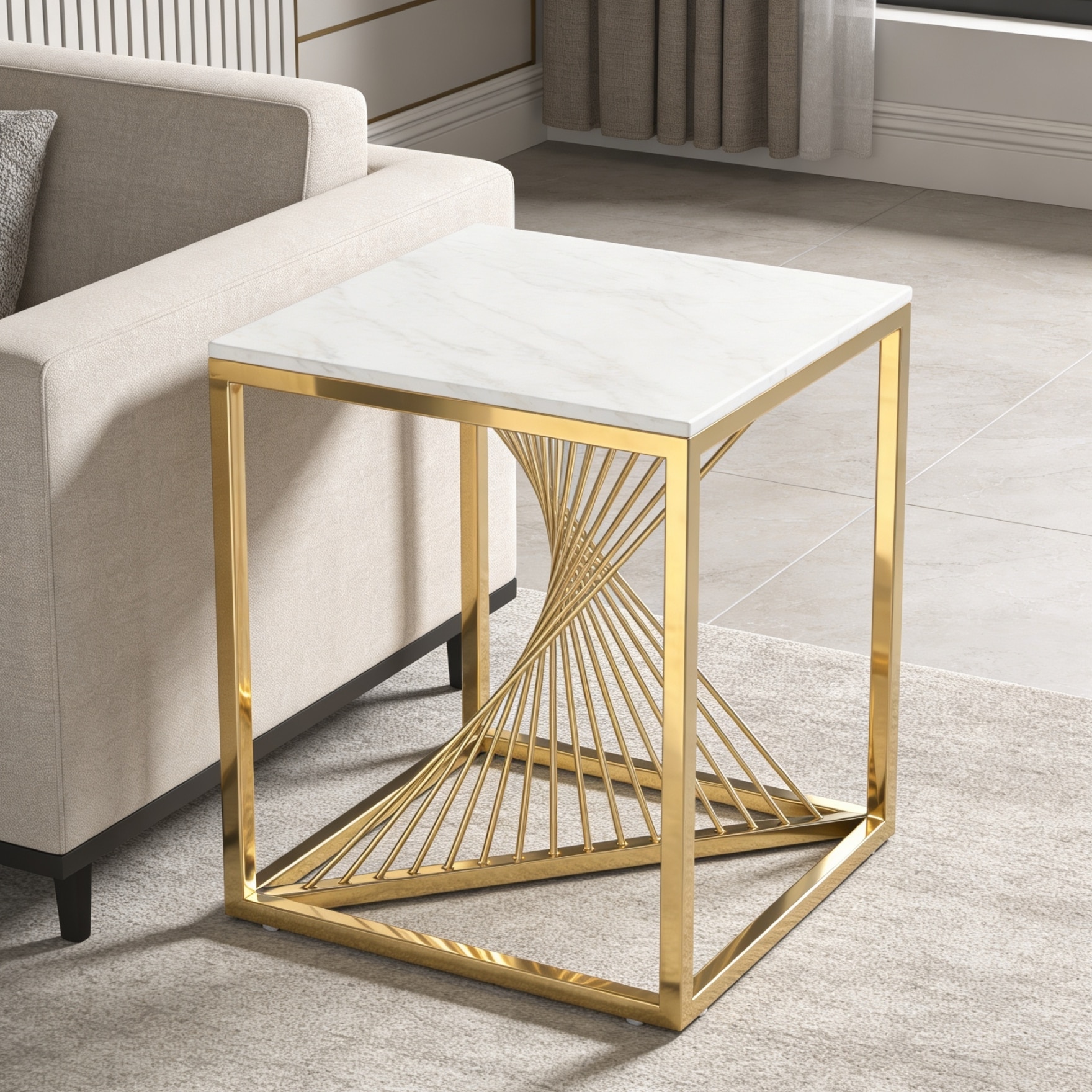Swirling Elegance End Table - Handicrafts Town