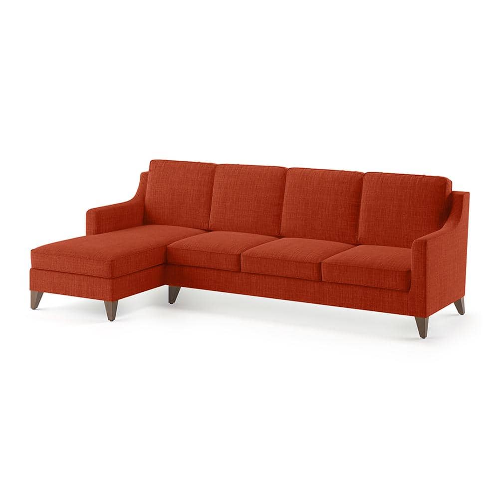 Abbey Sectional Sofa (Colour : Lava, Cushion : Hard, Seater : Left Aligned 3 Seater + Left Aligned Chaise)