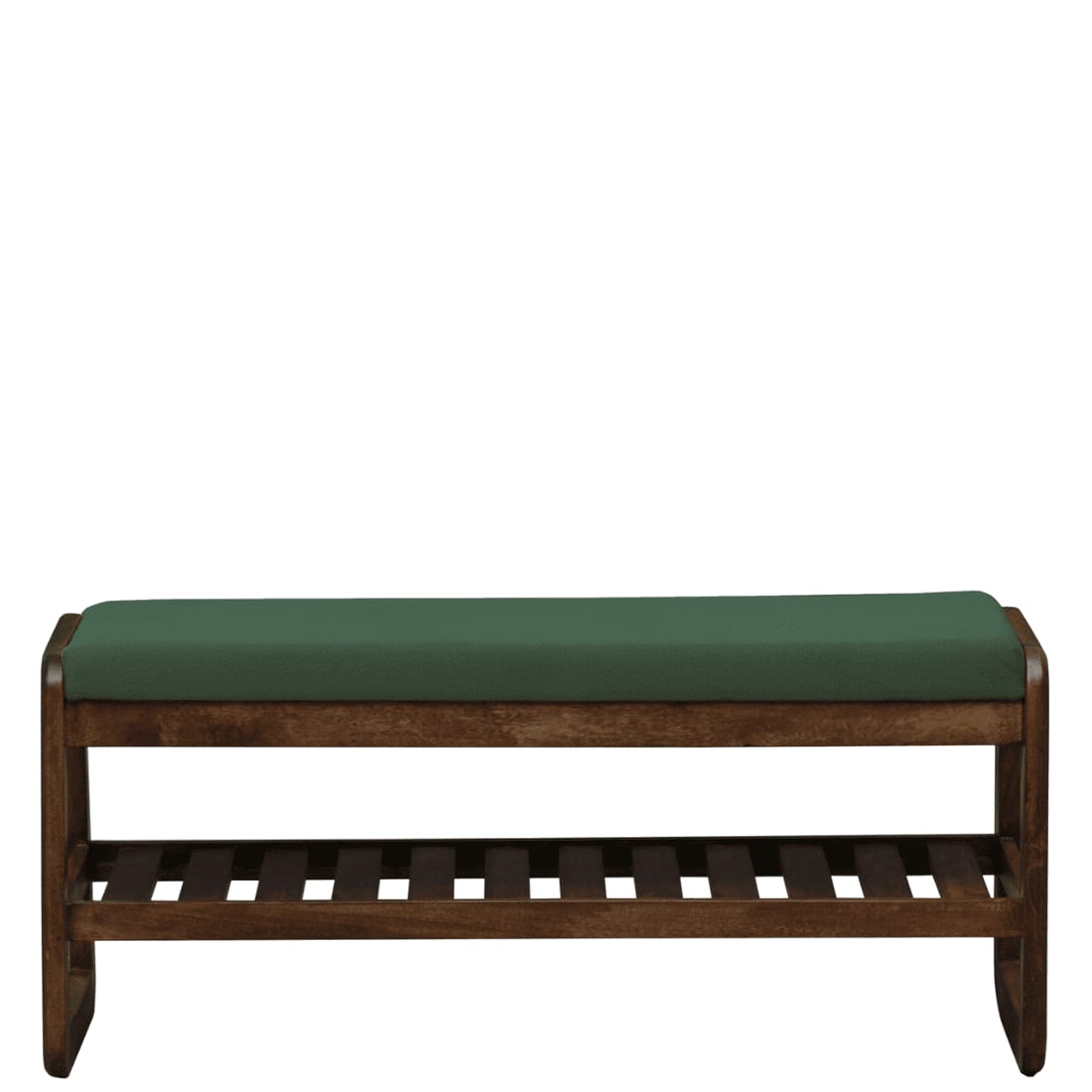 Hamar Solid Wood Shoe Rack with Seating in Walnut Brown finish