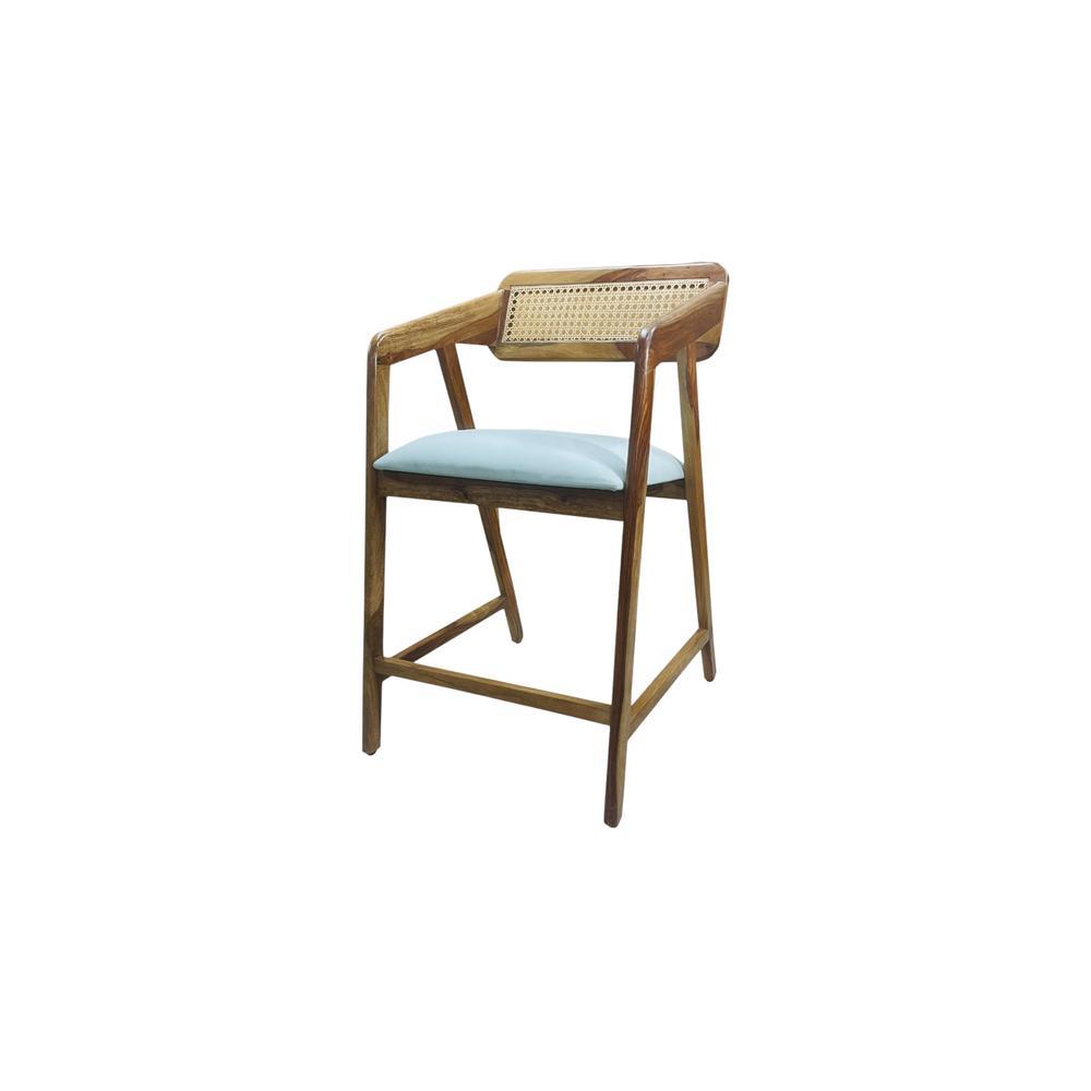 Adrasteia Solid Wood Lounge Chair In Blue Colour