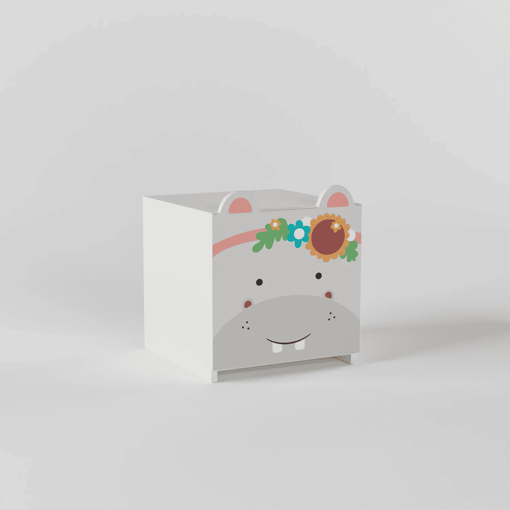 Wild Things Bedside Table in White Colour