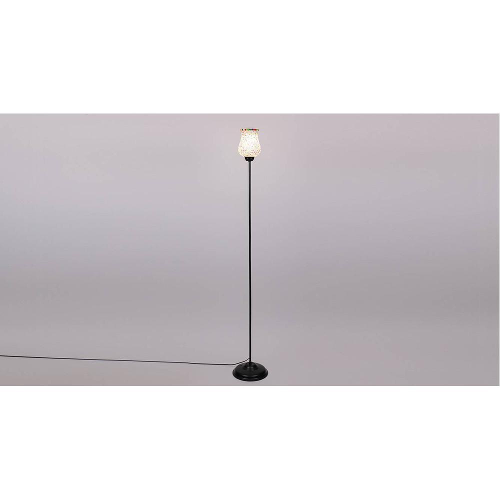 Mitchell Black Glass Shade Floor Lamp