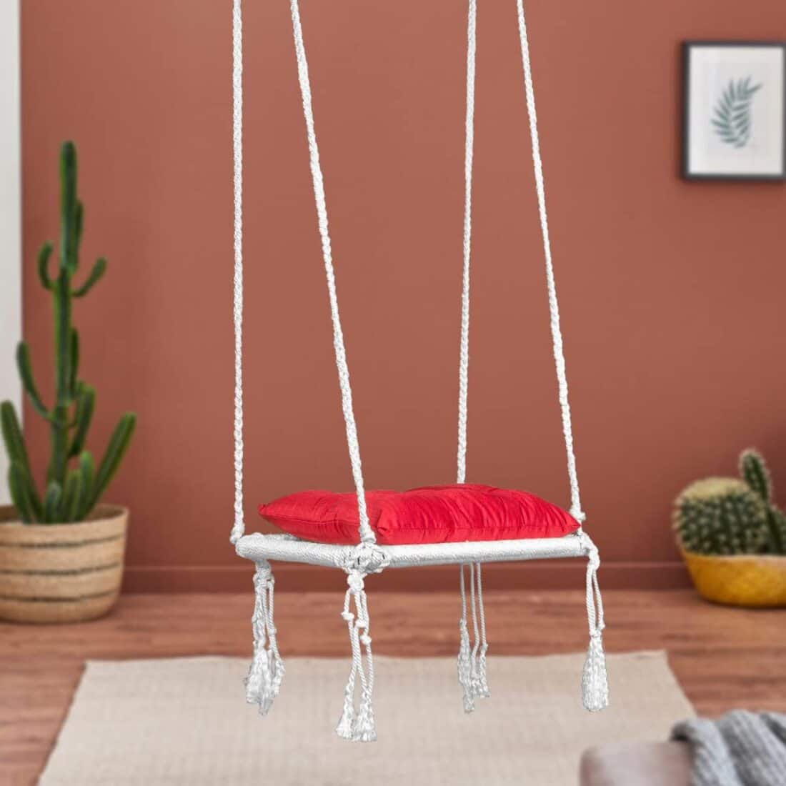 Swingzy Premium Single Seater Polyester Swing Chair White