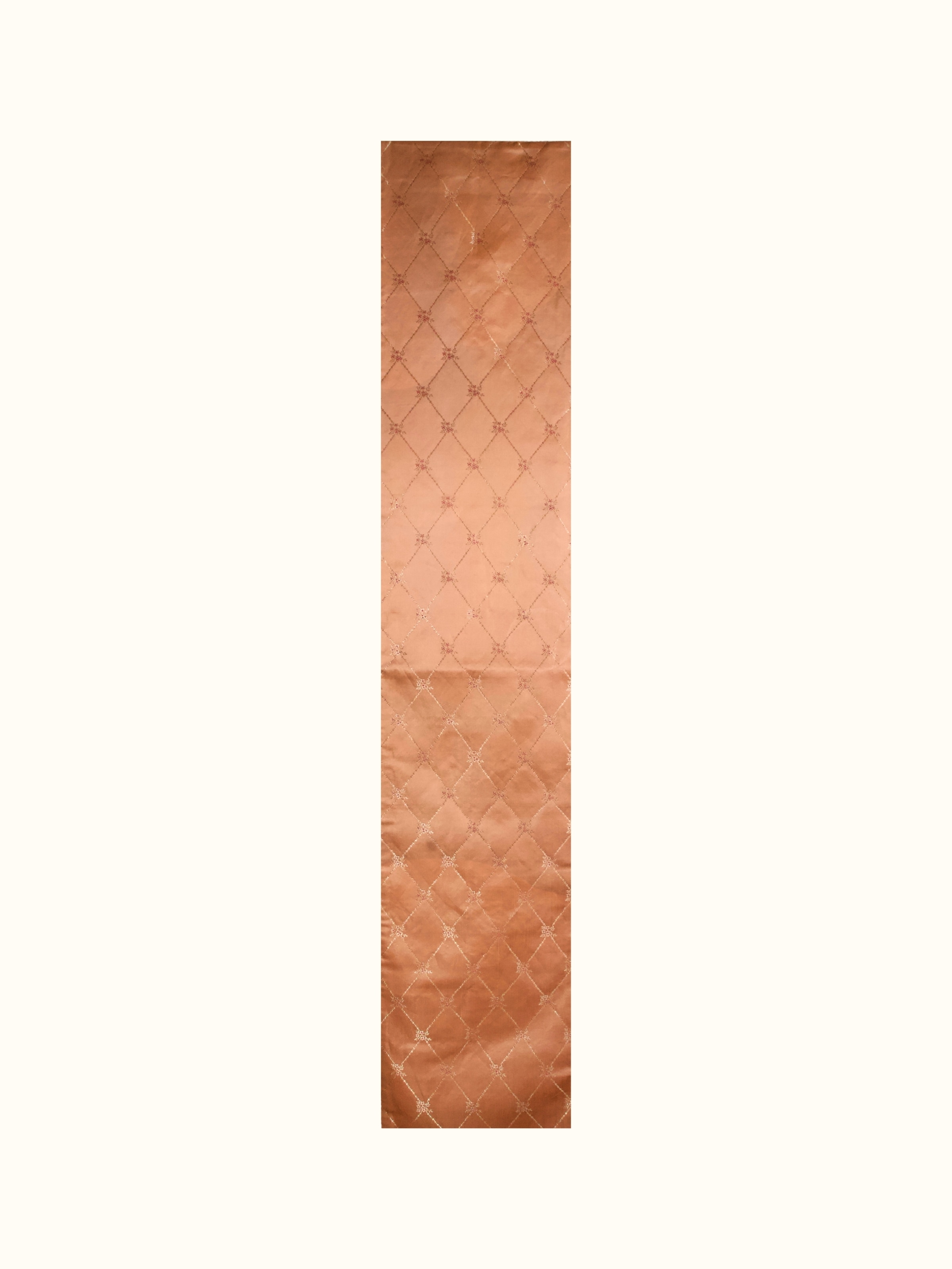 Naman Peach Silk Banarasi Brocade Handloom Table Runner