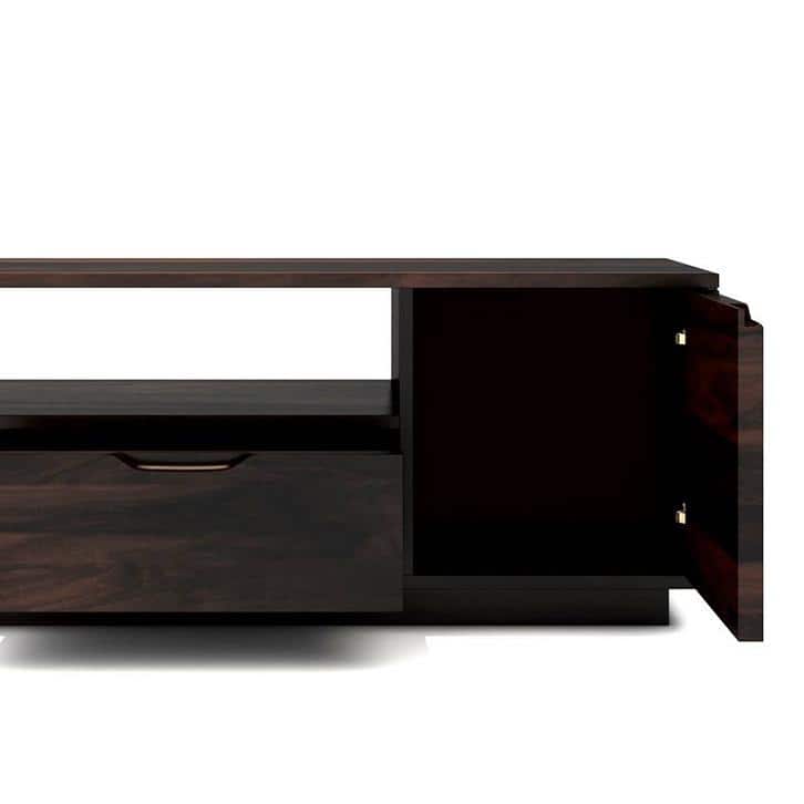 Zephyr Solid Wood Free Standing TV Unit in Mahogany Finish