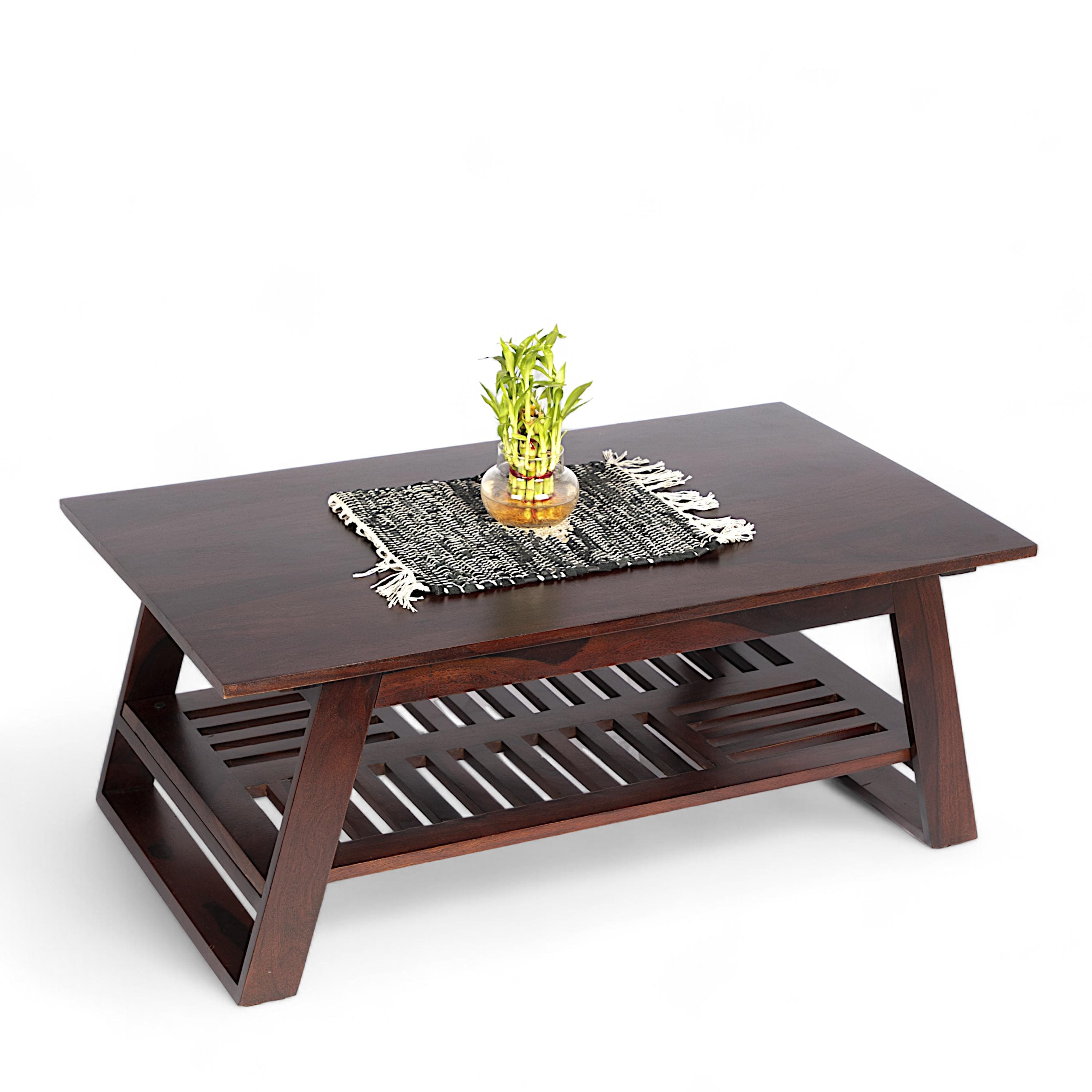 Alison Sheesham Wood Coffee Table In Walnut Finish