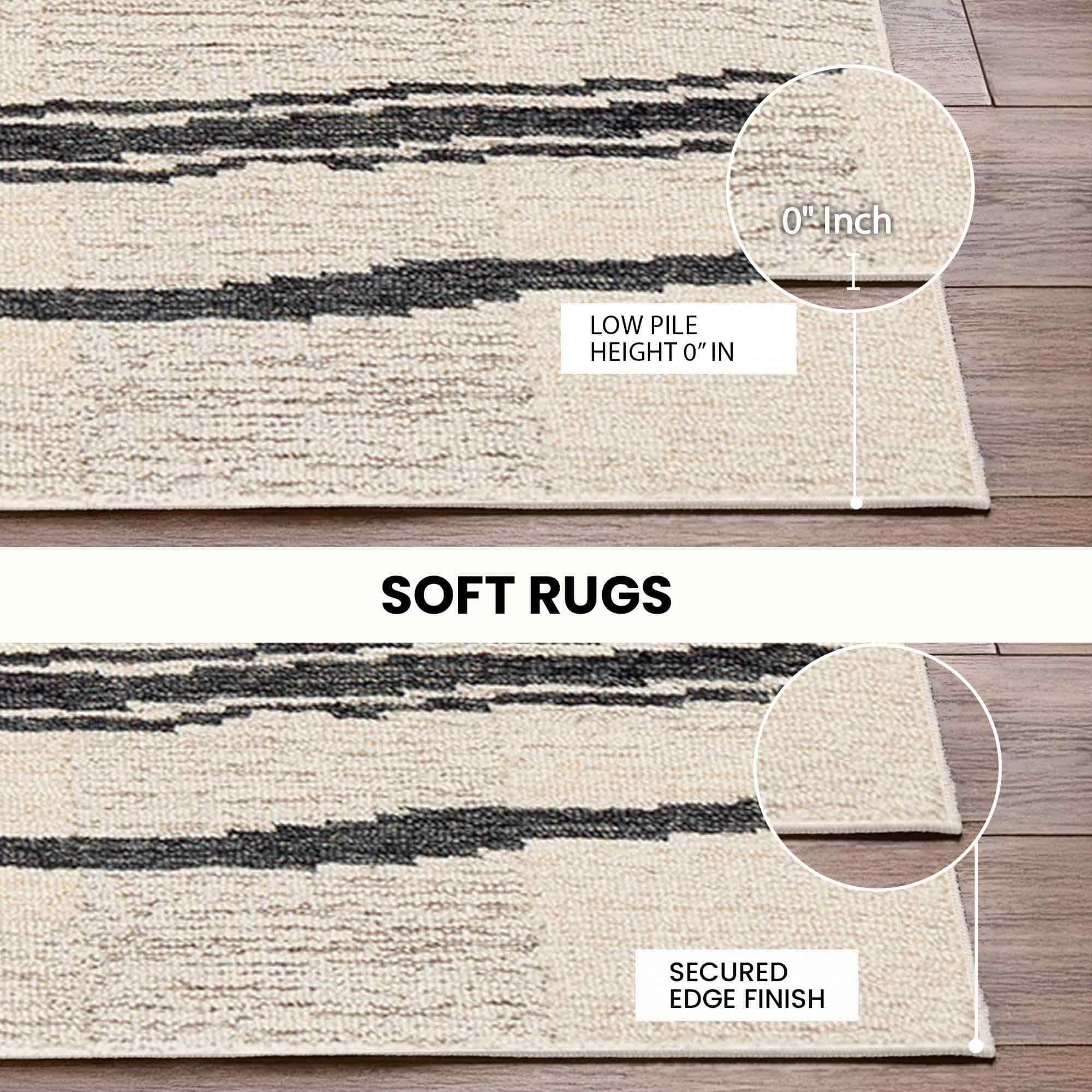 Granada Beige & Black Wool Rug