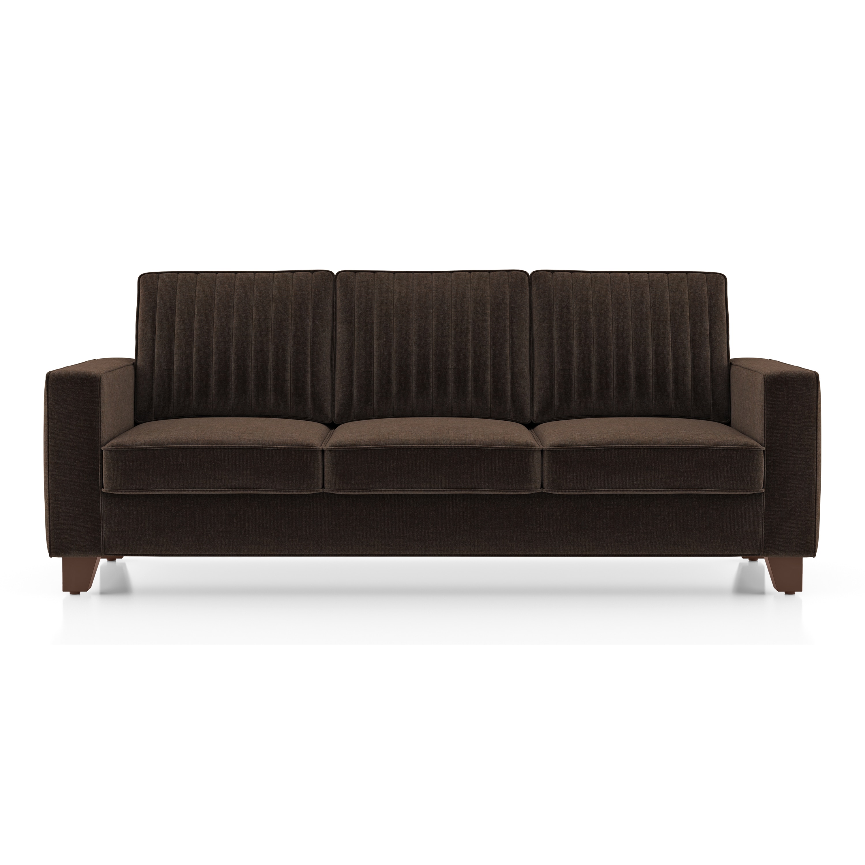 Apollo Neo 3 Seater Fabric Sofa in Dark Earth Colour (Back Height : Regular, Cushion Type : Soft)