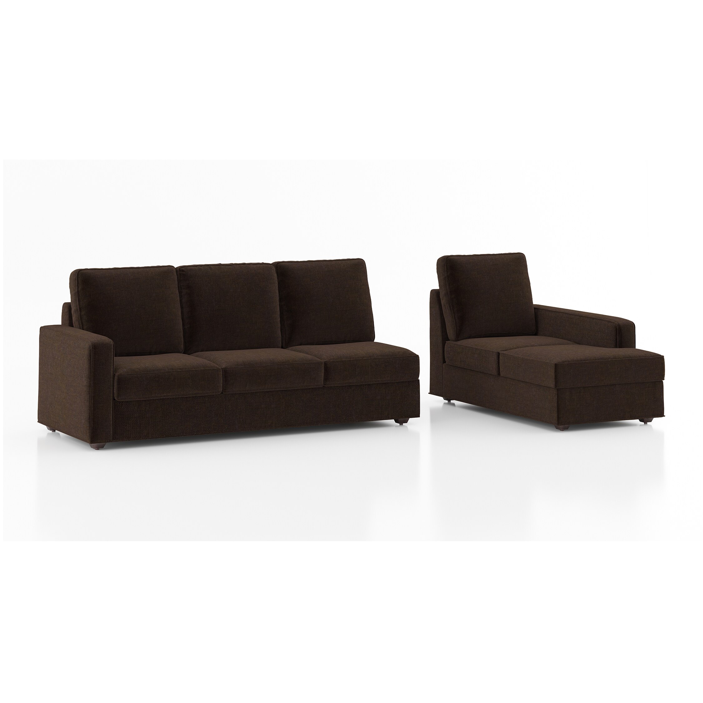 Apollo Sofa (Colour : Dark Earth, Cushion : Hard, Back Type : High Back, Seating Capacity : Right Aligned 3 Seater + Right Aligned Chaise + Ottoman)