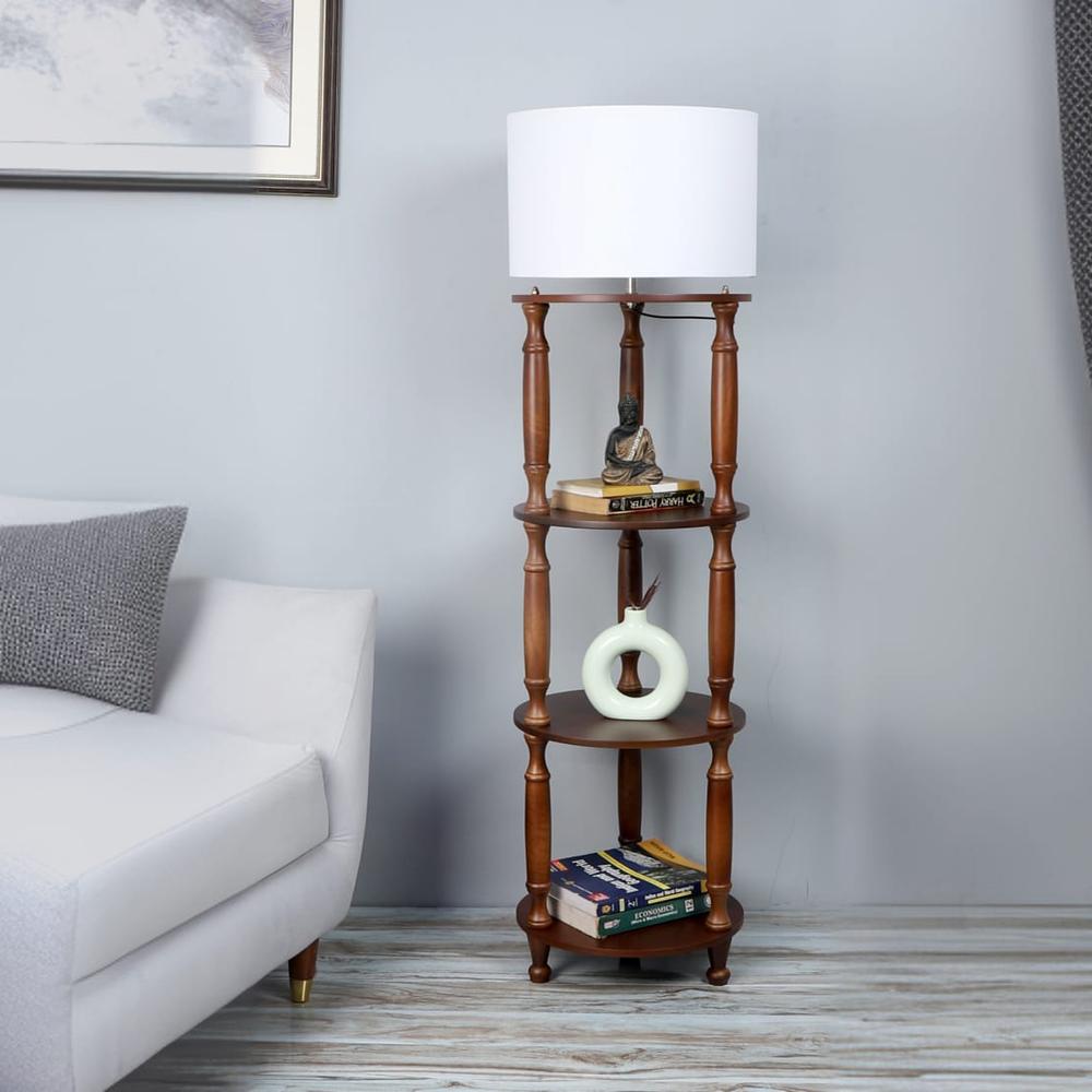 Alaca 14" 3 Shelf Floor Lamp White Shade