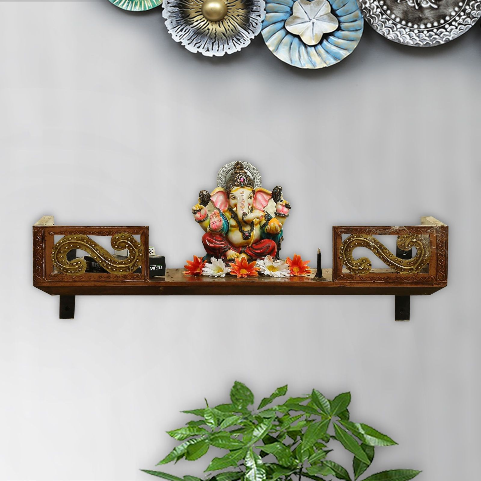 D'Dass Mdf Wall Hanging Wooden Home Shelf Style Temple