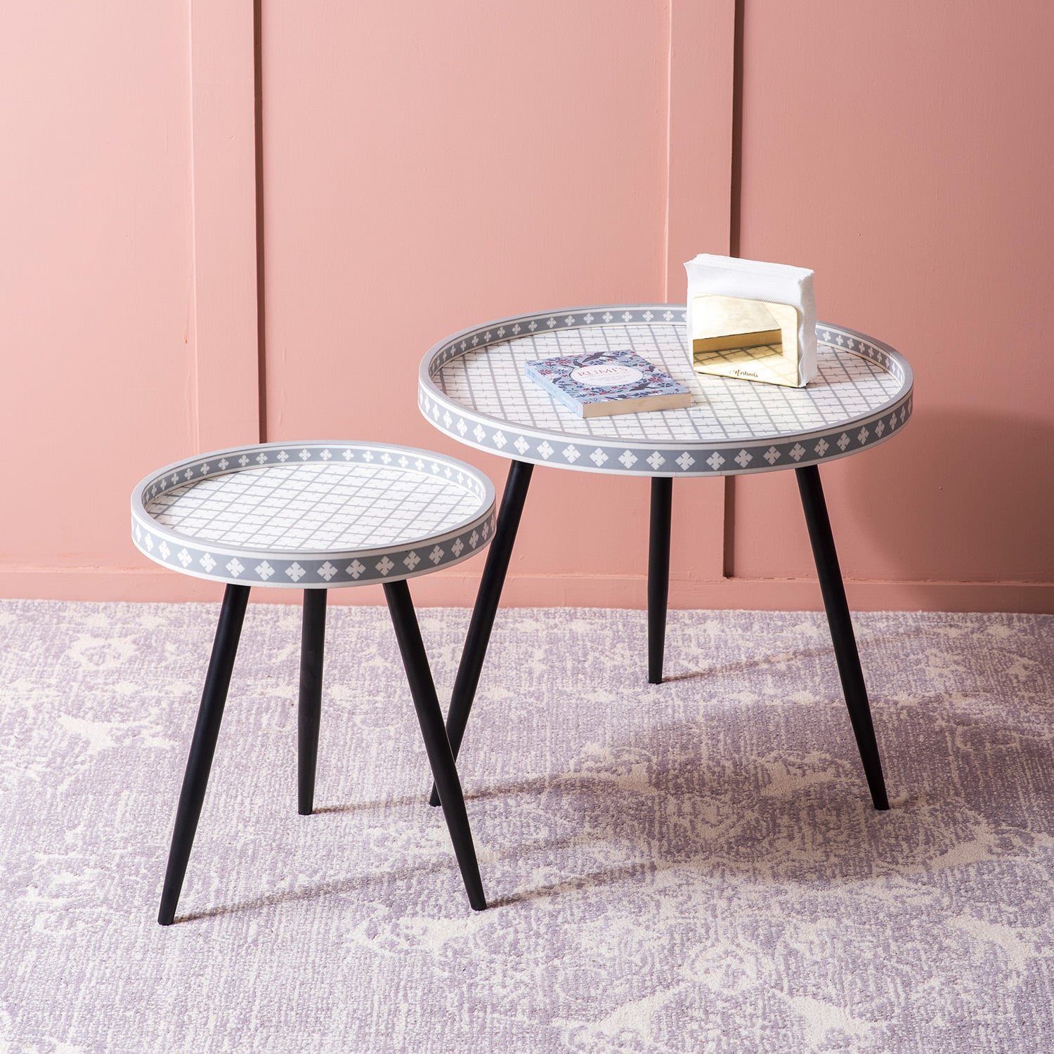 Metal Mosaic: Contemporary Coffee Side Table Set - Nestroots