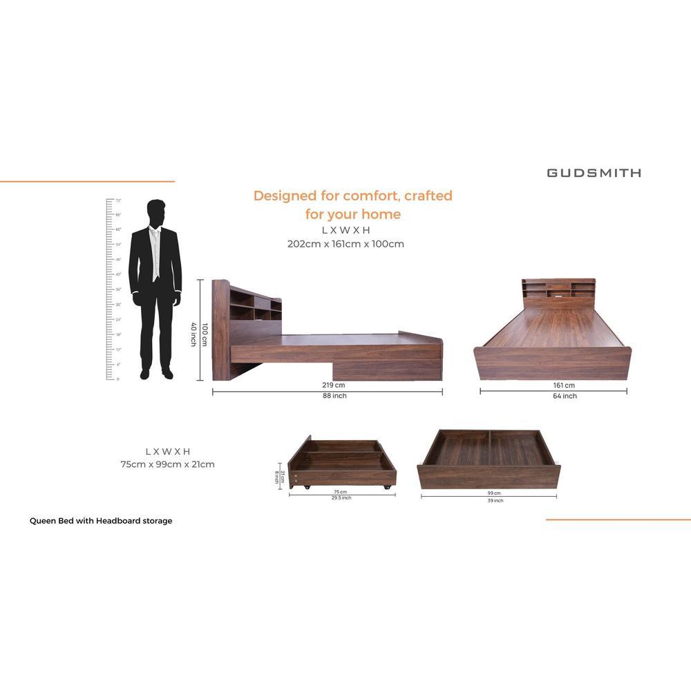 Merkel Engineered Wood Drawer Storage Bed