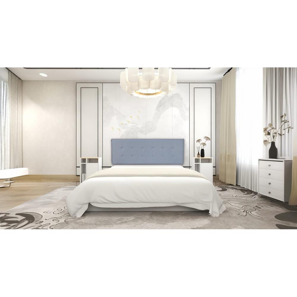 Virabhad Engineered Wood Queen Size Bed In White Finish