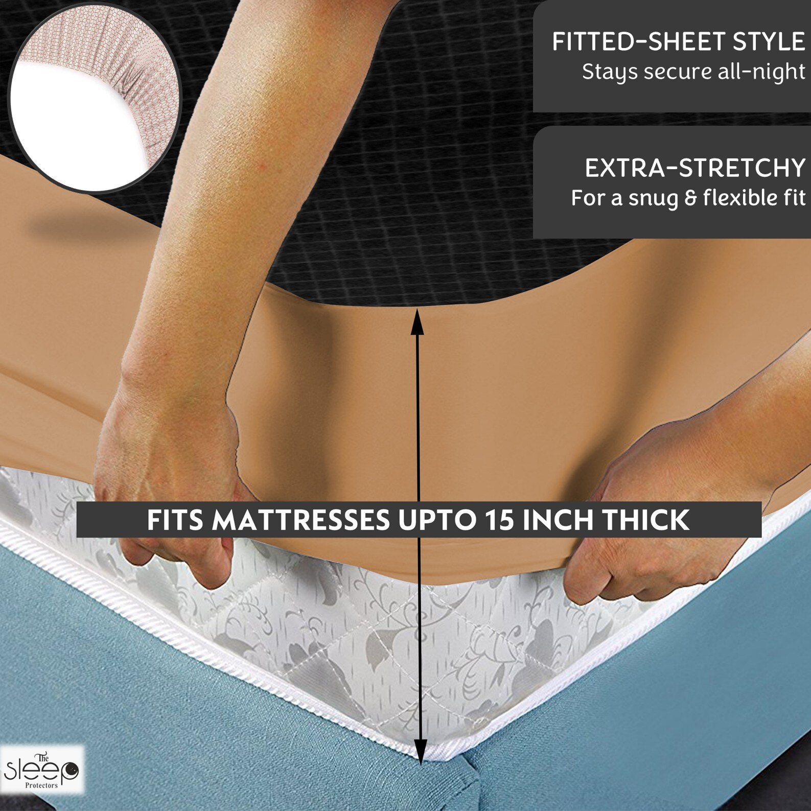 Premium Jacquard Polyester Fabric  Queen Size Bed  Waterproof Mattress Protector  Bed Cover 78x60  Pack of 2