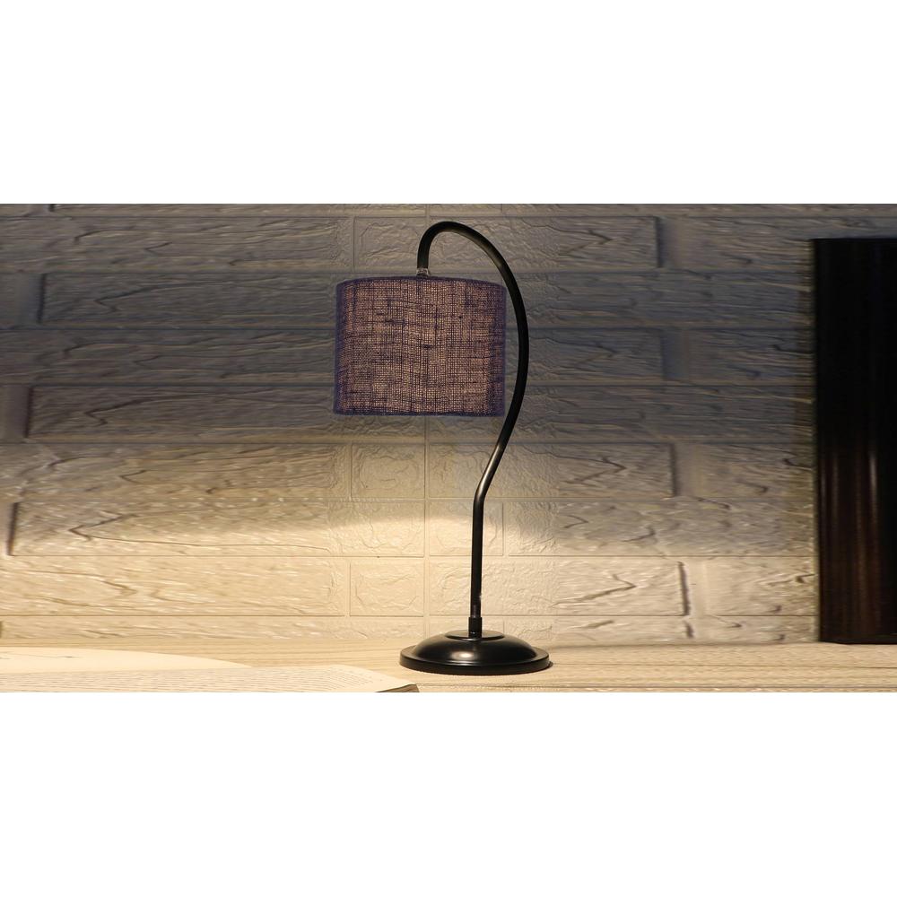 Blue Jute Curvy table lamp with Iron Base (SP12)
