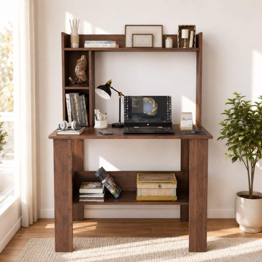 Spydercraft Daisy Modern Study Table in Columbian Walnut Finish - Spydercraft