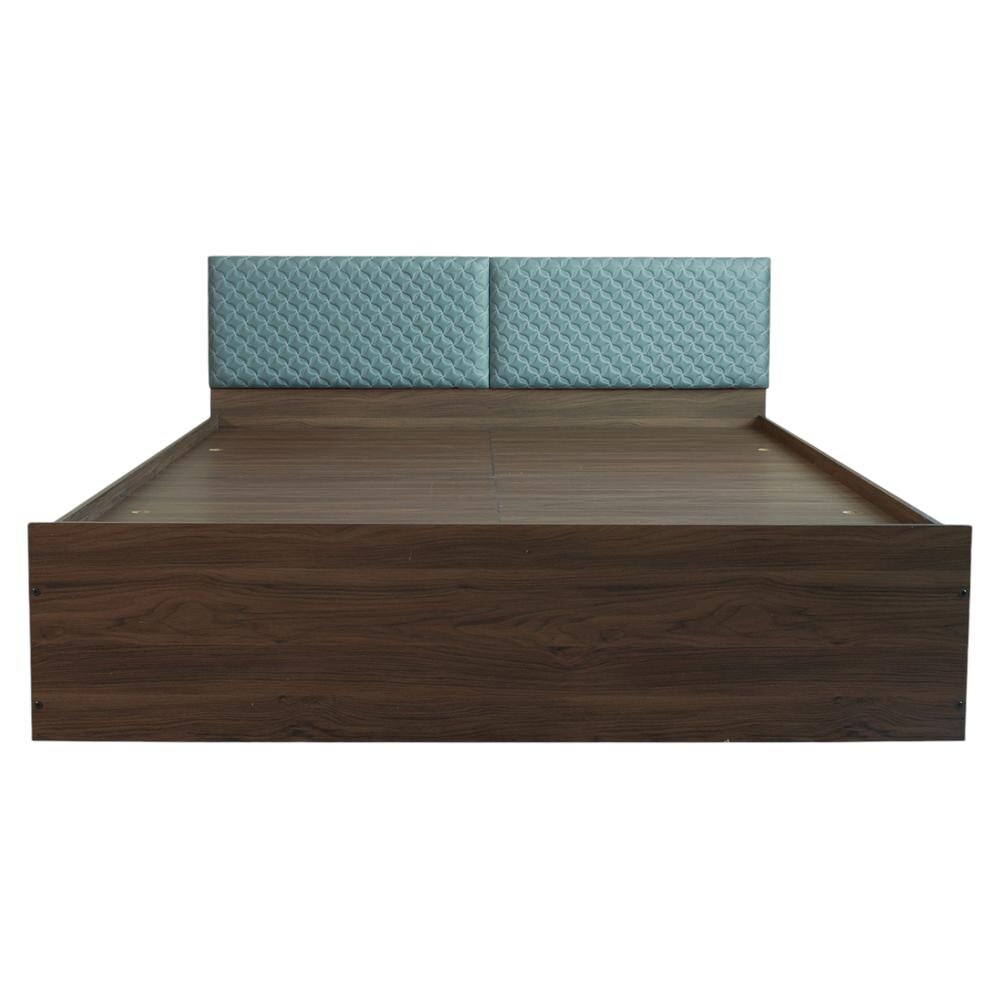 Nirodhah Engineered Wood Queen Size Bed In Walnut Finish