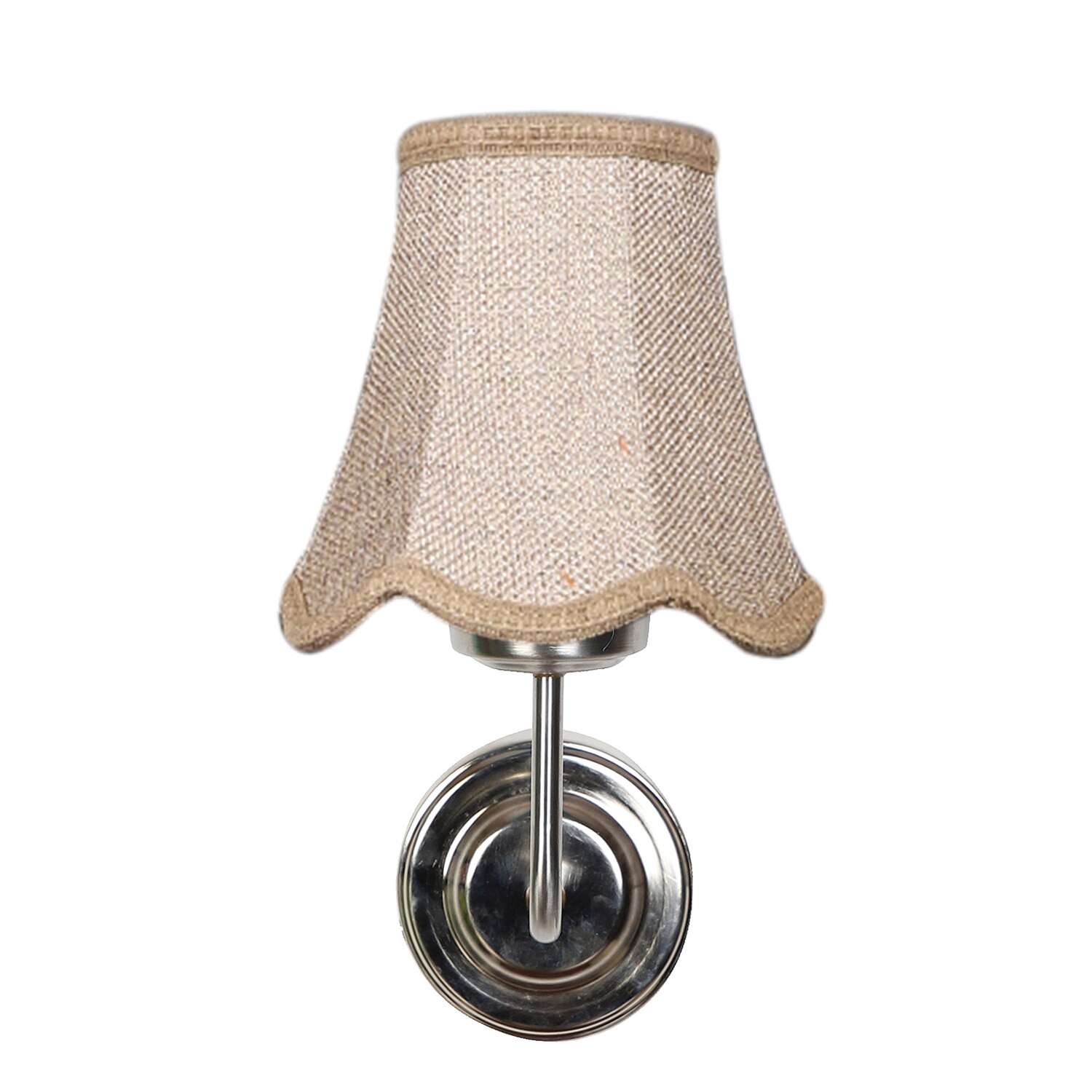 Devansh Steel Wall Mounted Lamp With Beige Jute Shade