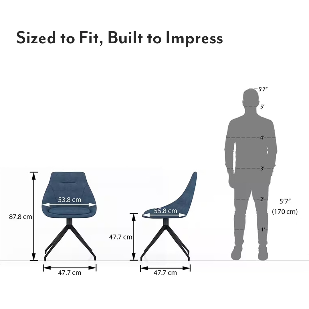 Doris Fabric Accent Chair in Blue Colour