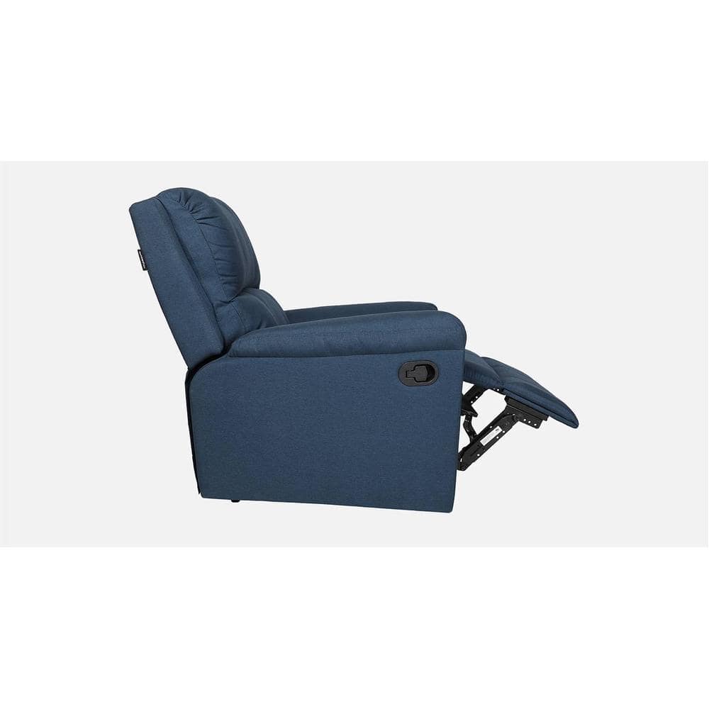 Spino Leatherette One Seater Manual Recliner in Blue Colour