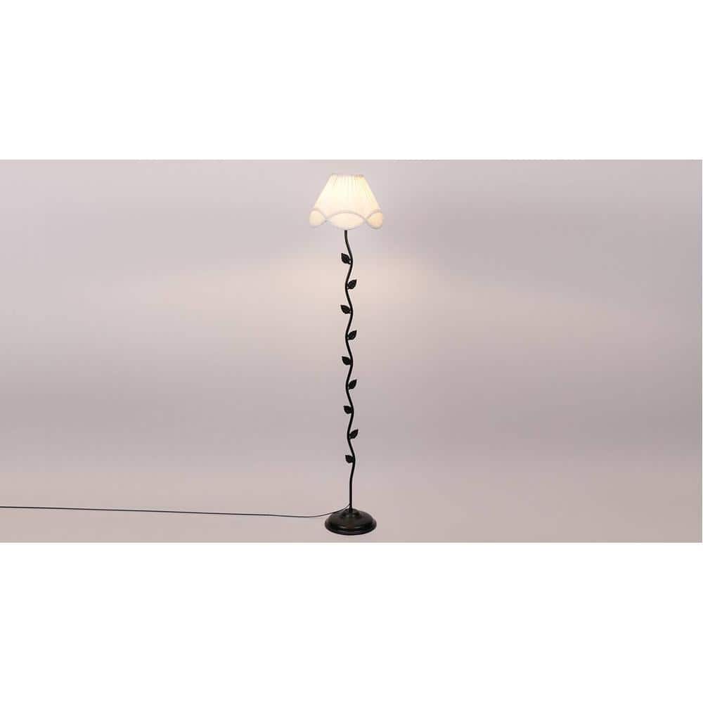 Carrington Black Cotton Shade Floor Lamp