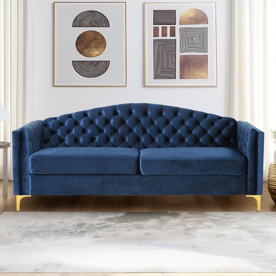 Elden Fabric Sofa (Navy Blue)