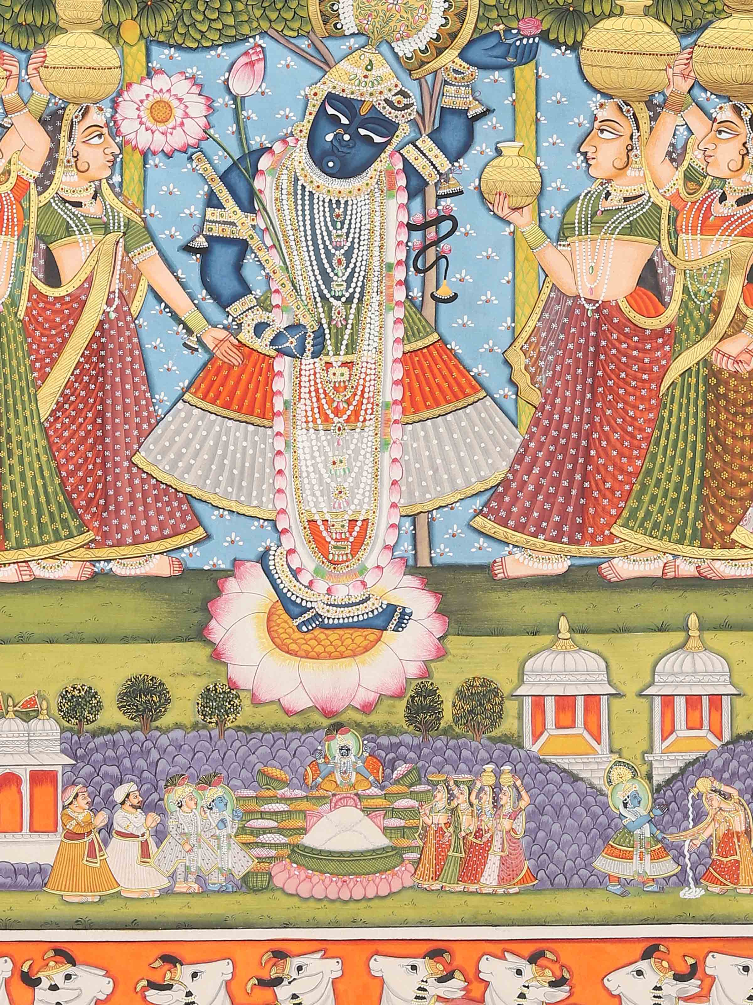 Dancing Shrinathji Pichwai Painting