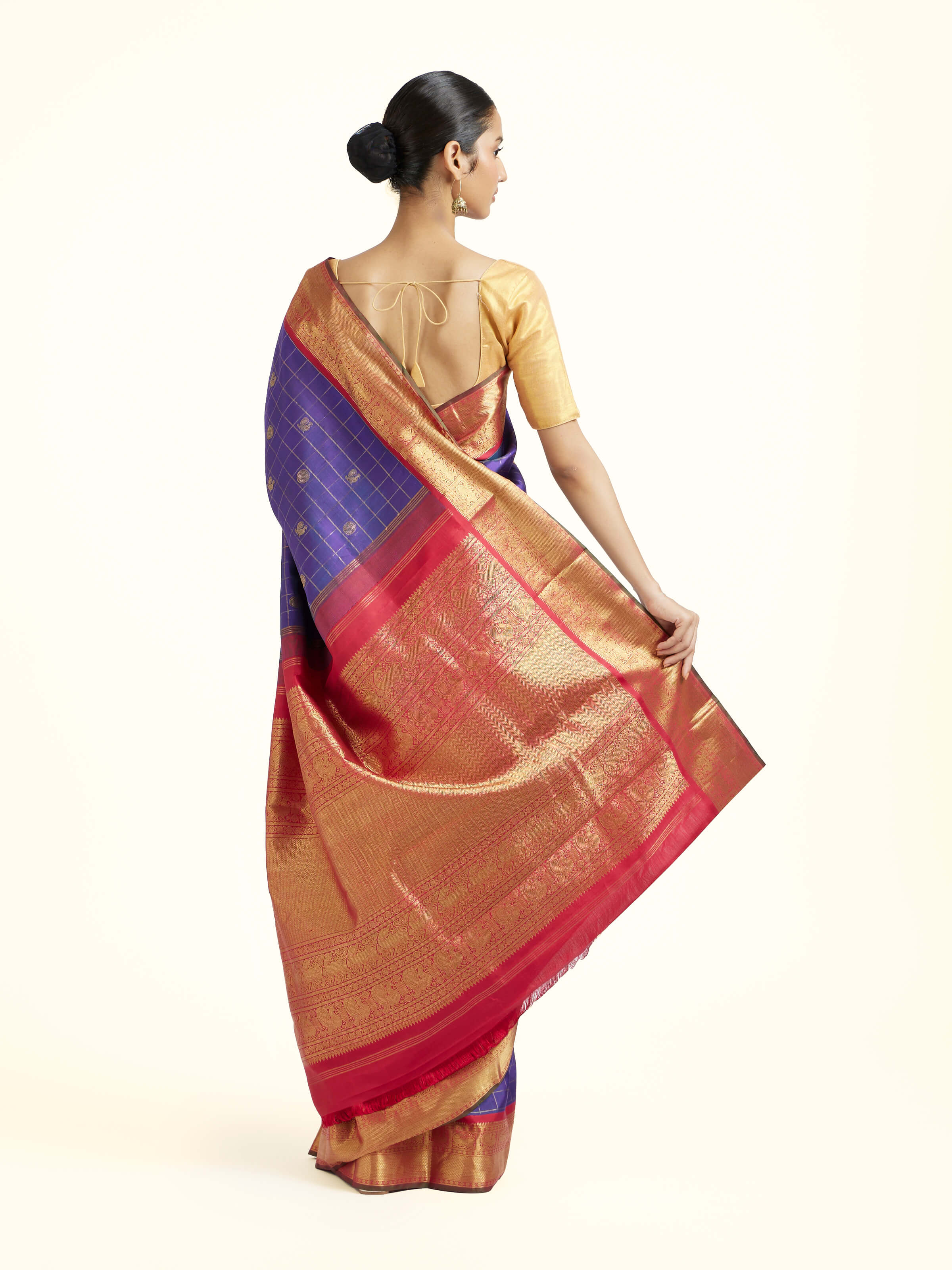 Blue Silk Kancheepuram Handloom Real Zari Saree