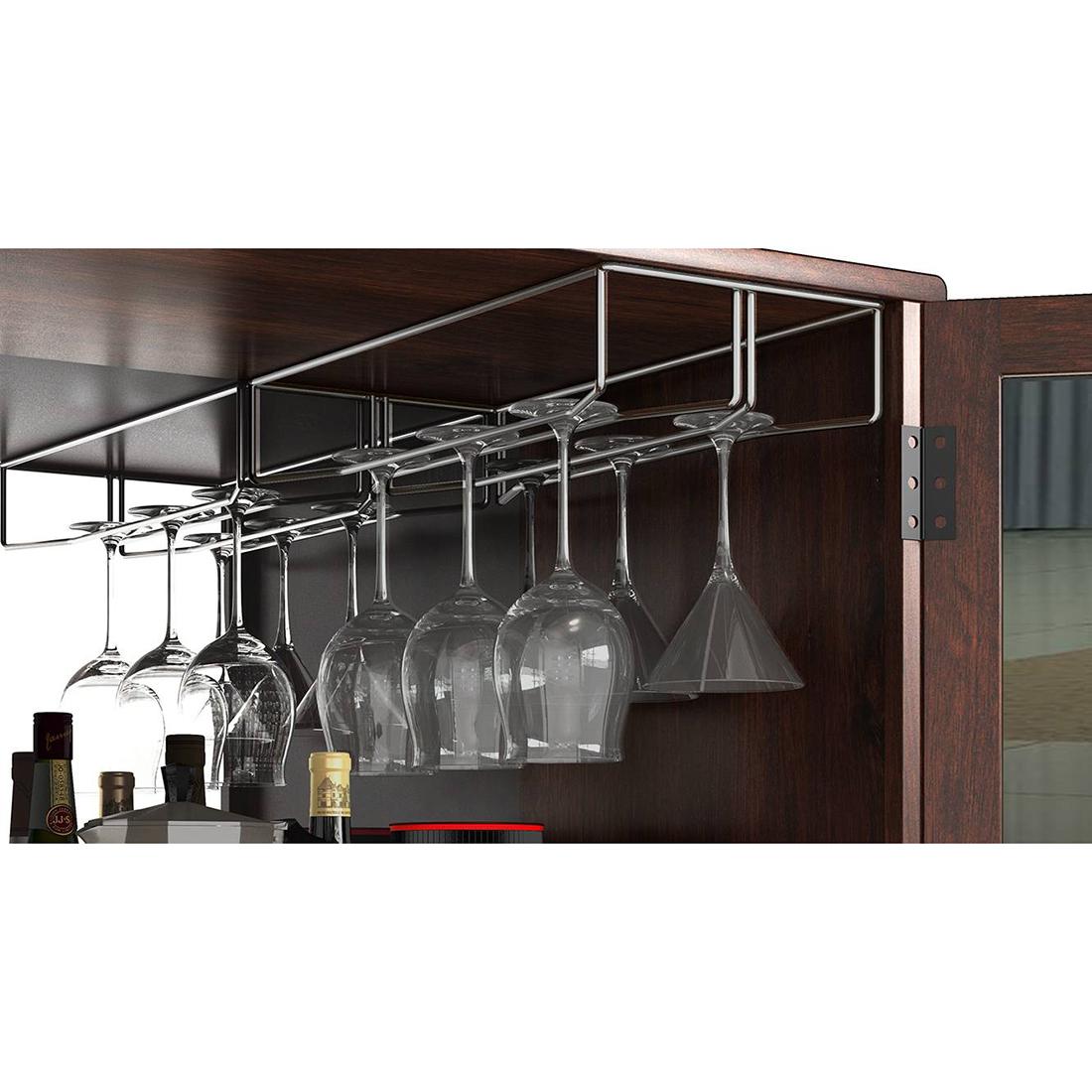 Boisdale Solid Wood Bar Cabinet in Walnut Finish