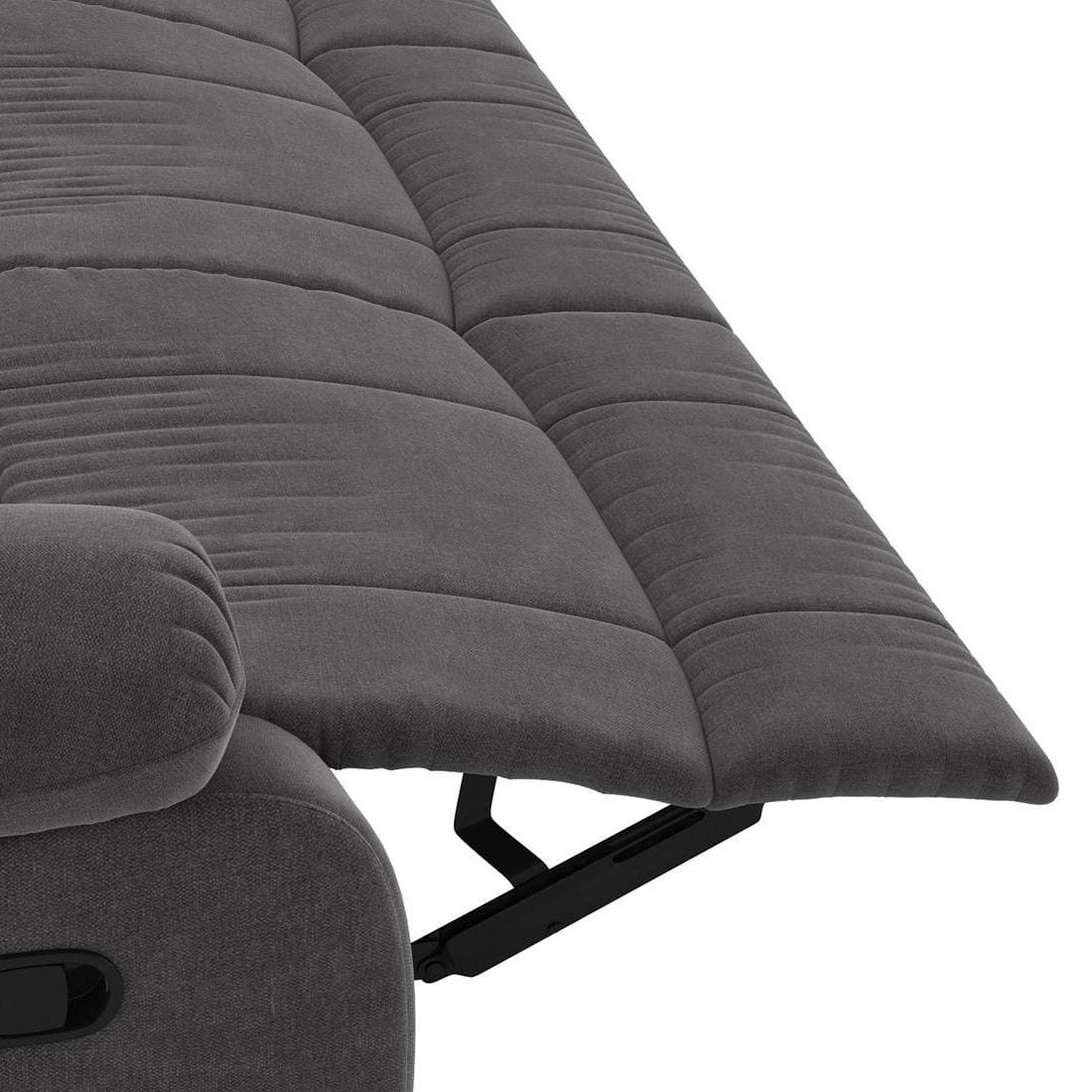 Lebowski Fabric Three Seater Manual Recliner in Smoke Fabric Colour